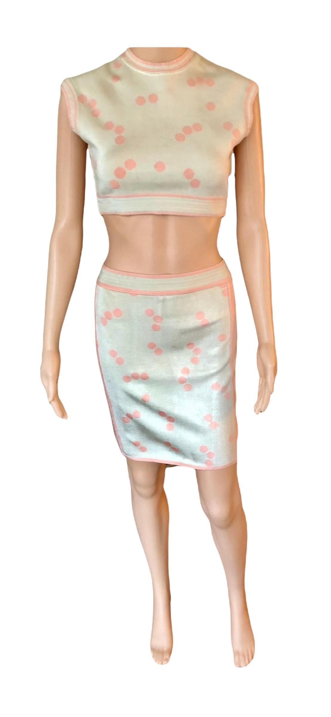 Azzedine Alaia S/S 1991 Vintage Skirt and Crop Top 2 Piece Set  For Sale 4