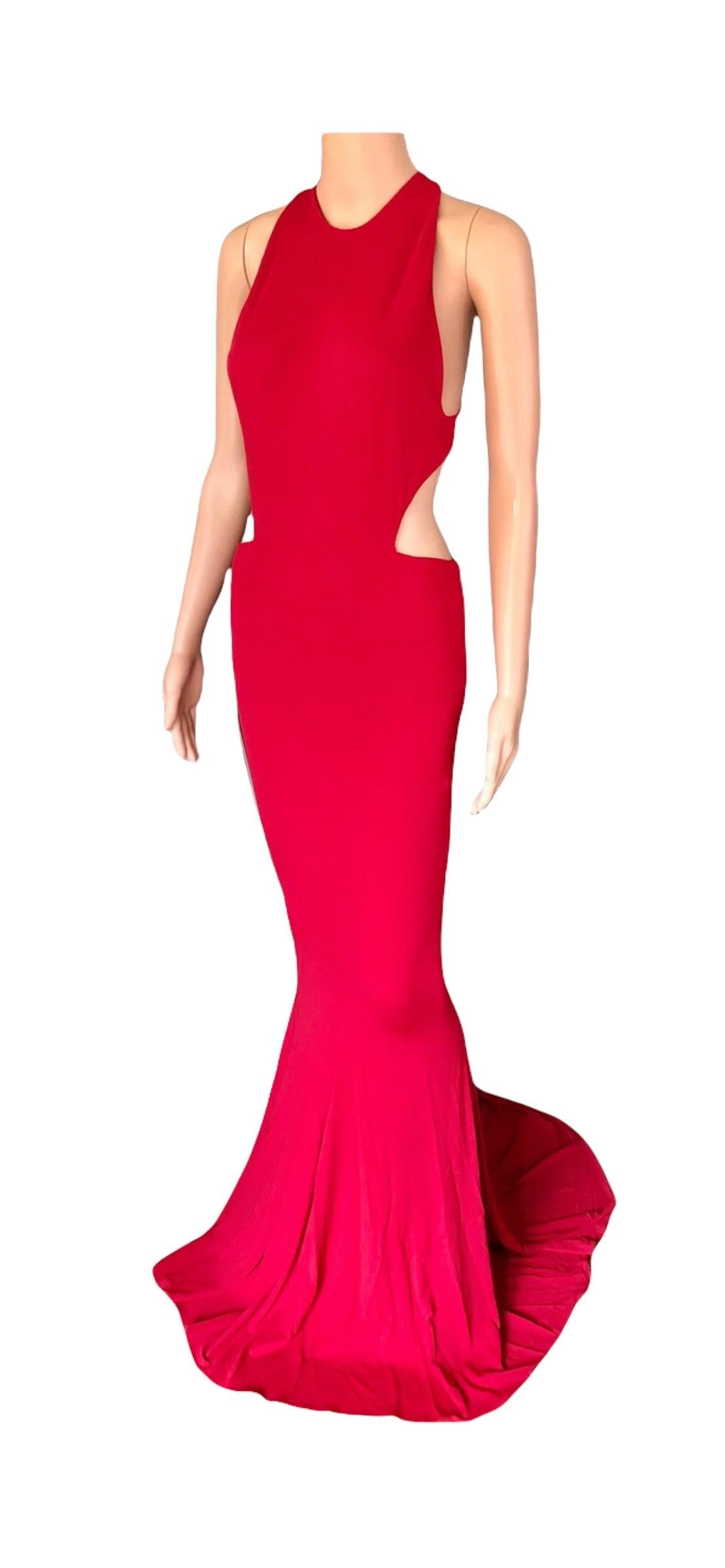 Alexandre Vauthier Cutout Backless Red Evening Dress Gown  For Sale 1