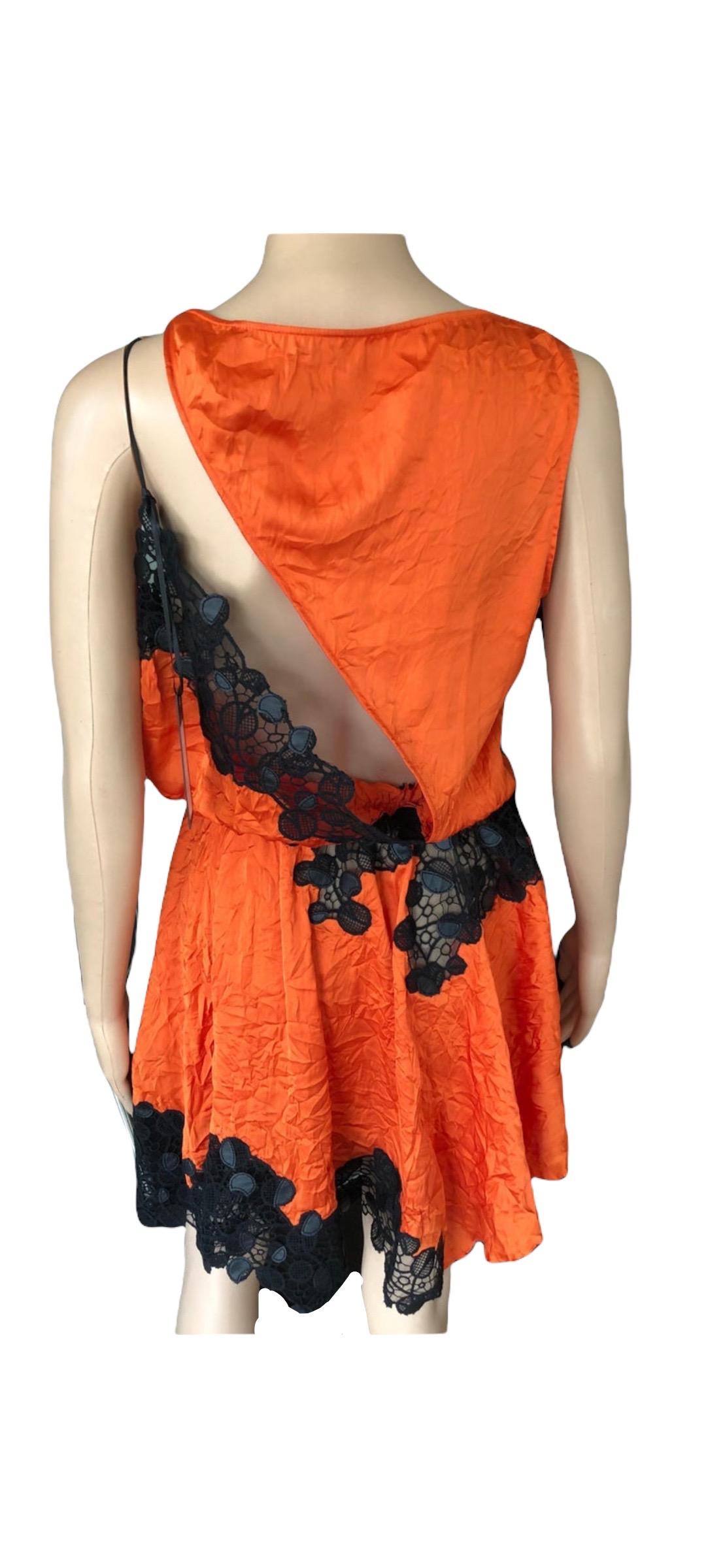 New Versace S/S 2013 Runway Cutout Lace Panels Mini Dress In New Condition For Sale In Naples, FL