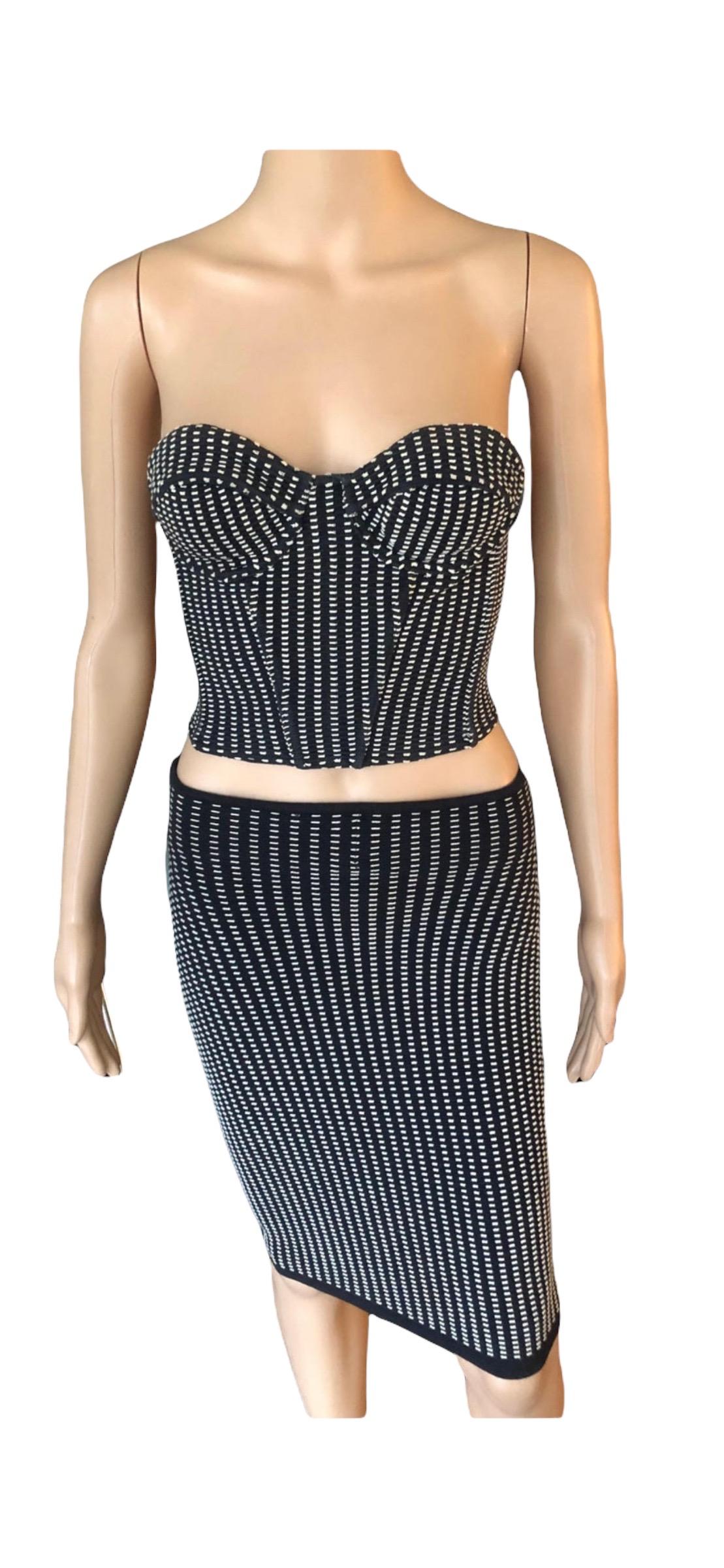 Azzedine Alaia S/S 1991 Vintage Skirt and Bustier Crop Top 2 Piece Set  4