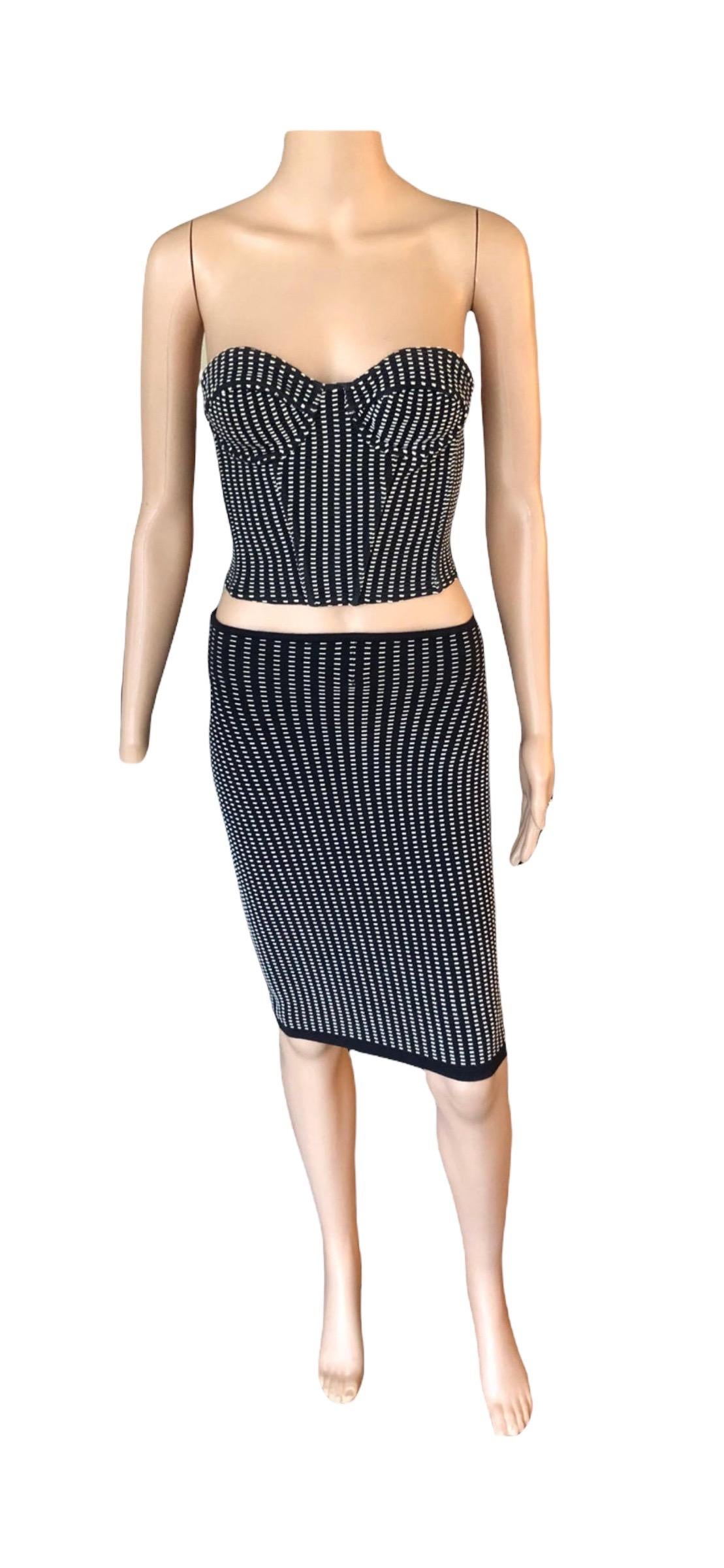 Azzedine Alaia S/S 1991 Vintage Skirt and Bustier Crop Top 2 Piece Set  8