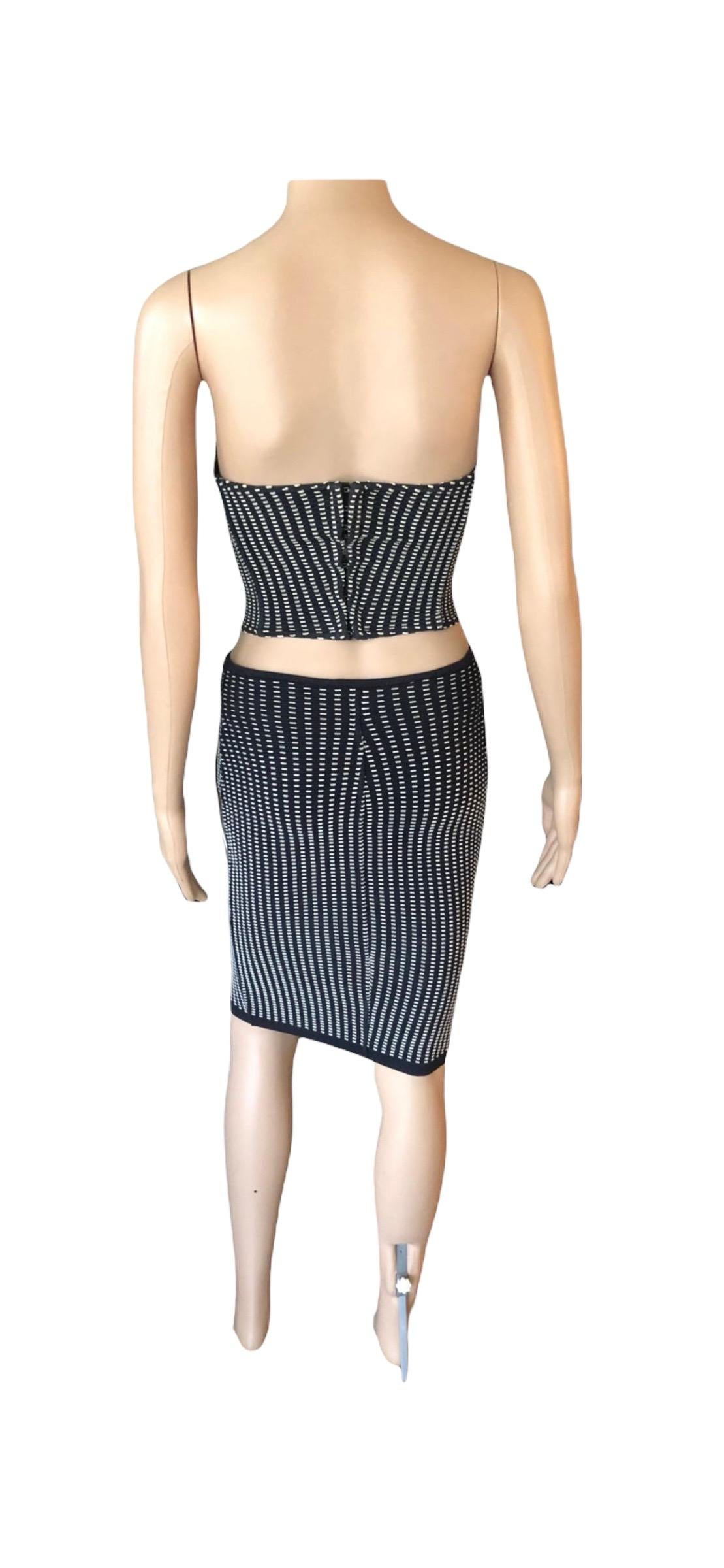 Azzedine Alaia S/S 1991 Vintage Skirt and Bustier Crop Top 2 Piece Set  9