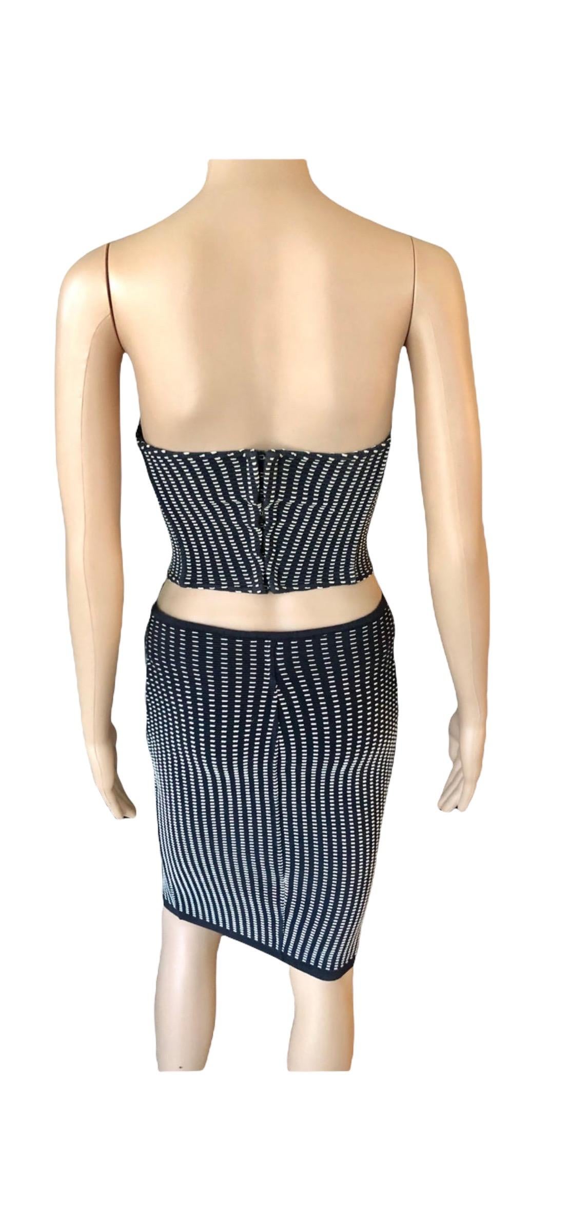Azzedine Alaia S/S 1991 Vintage Skirt and Bustier Crop Top 2 Piece Set  10