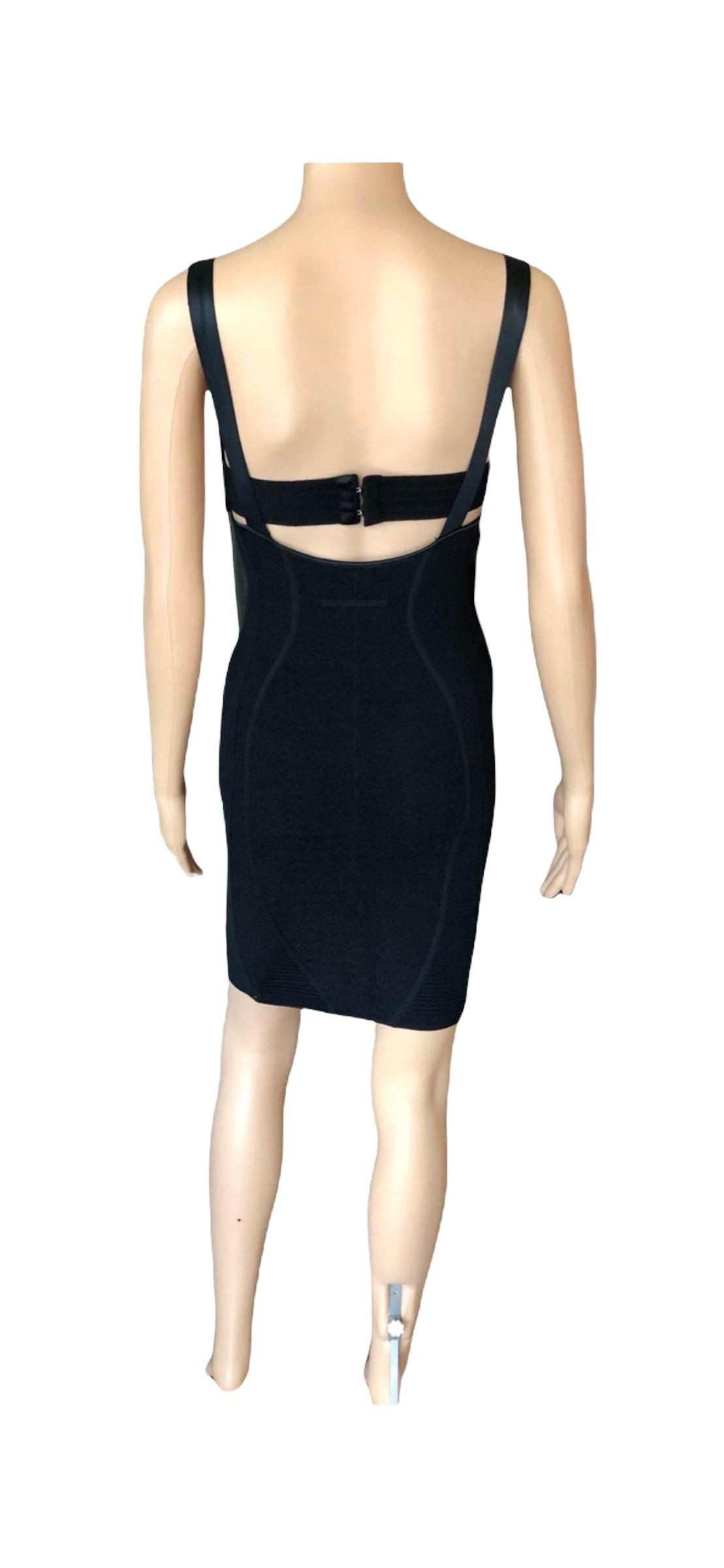 Jean Paul Gaultier Bondage Cone Bra Bodycon Knit Black Mini Dress 9