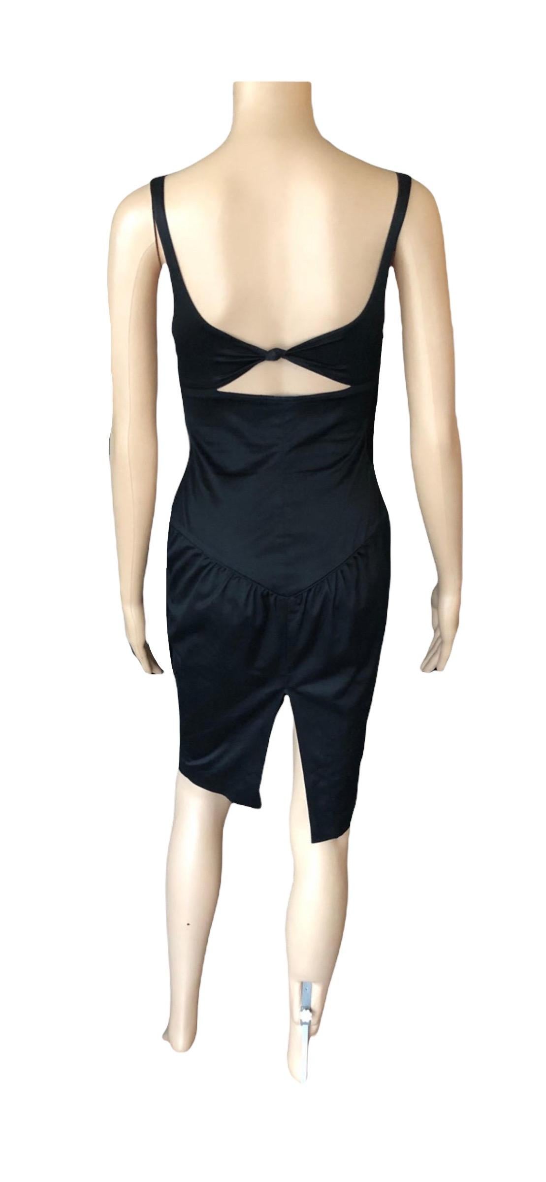 Tom Ford for Gucci 2003 Bustier Cutout Back Black Mini Dress For Sale 2