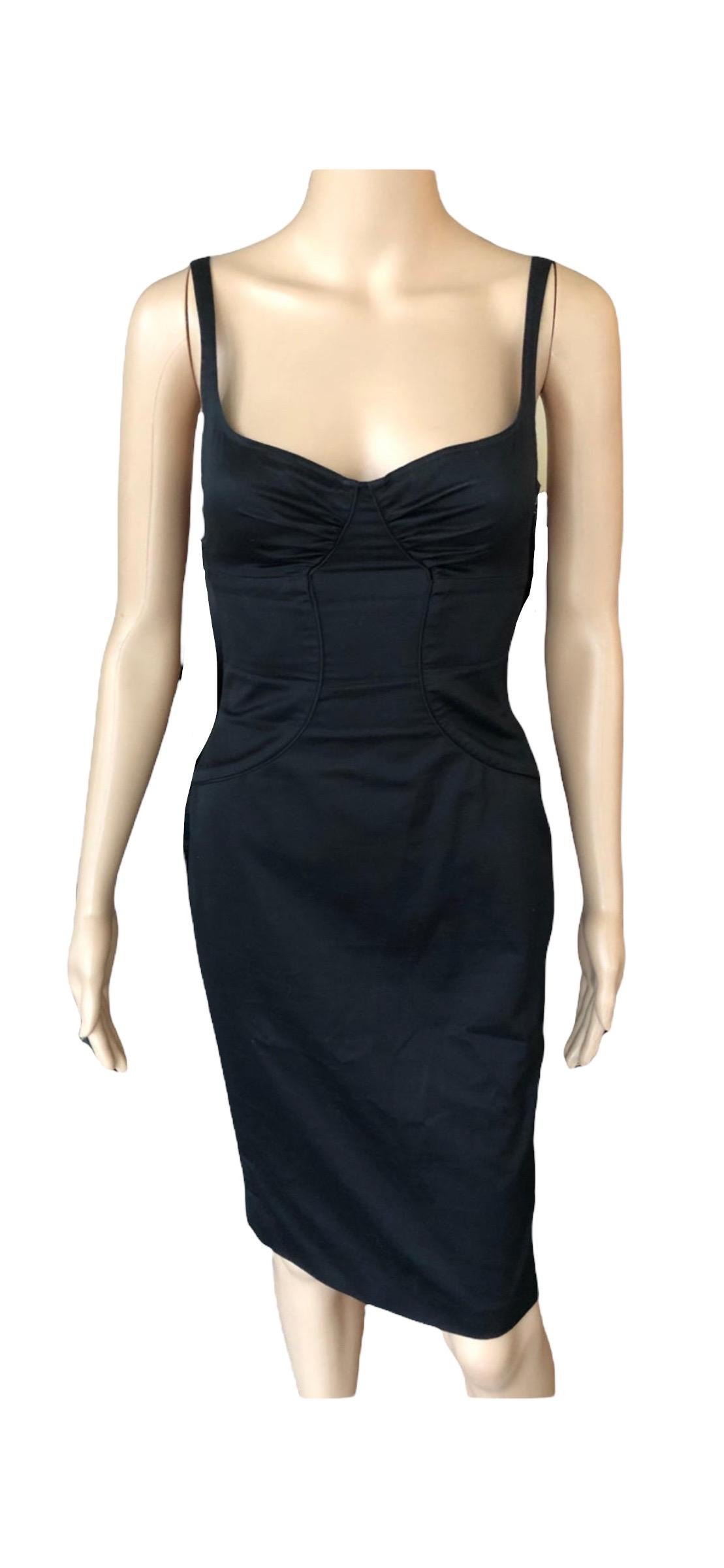 Tom Ford for Gucci 2003 Bustier Cutout Back Black Mini Dress 1