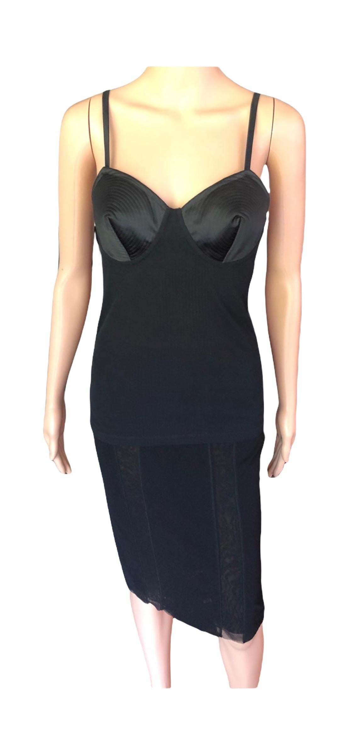 Jean Paul Gaultier Jeans Top con reggiseno a cono e minigonna 2 pezzi in vendita 12