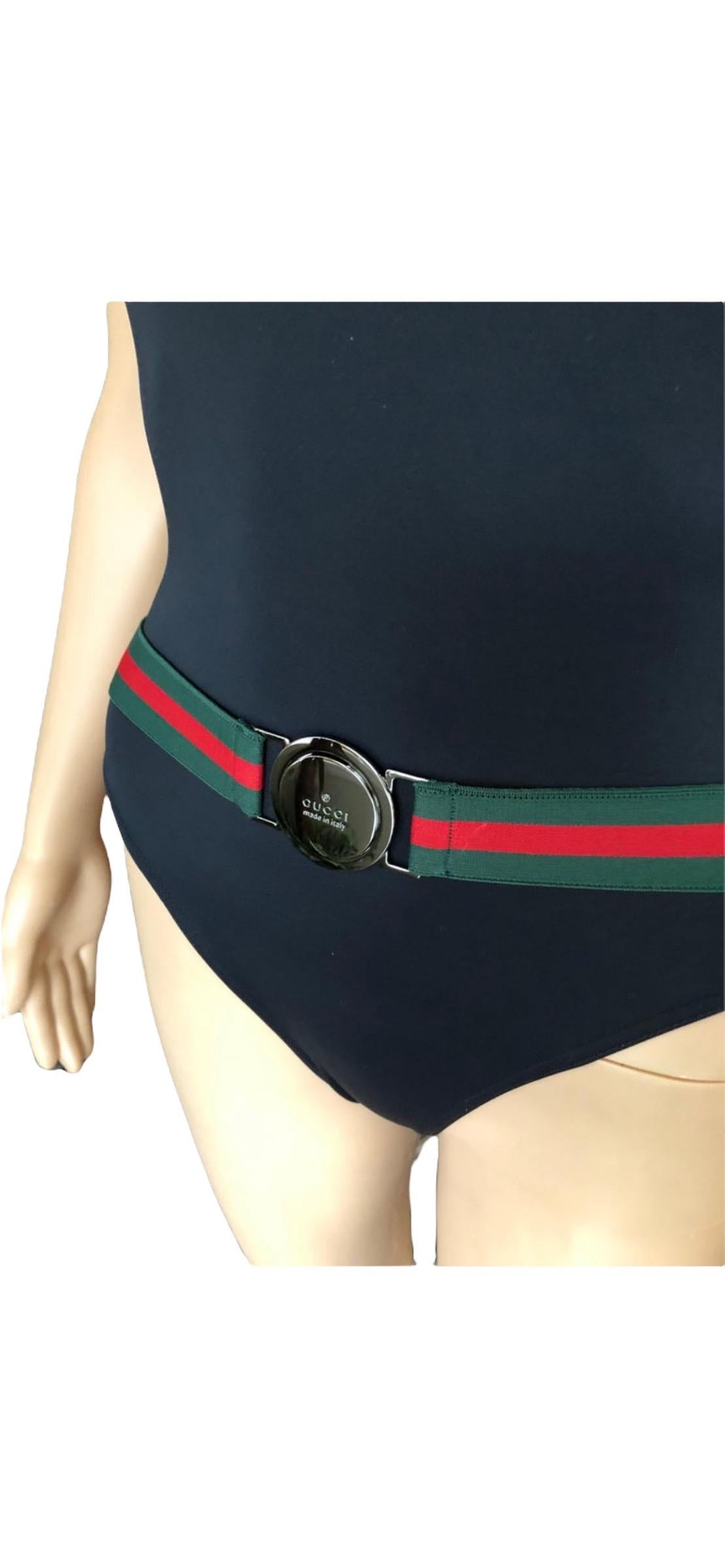 Tom Ford for Gucci - Maillot de bain noir vintage sans ceinture avec logo et logo, dos nu, printemps-été 1999 en vente 13