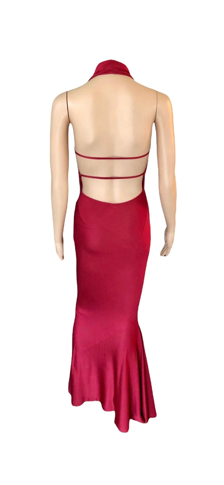 Azzedine Alaïa c. 1990's Vintage Halter Backless Red Gown Maxi Dress at ...