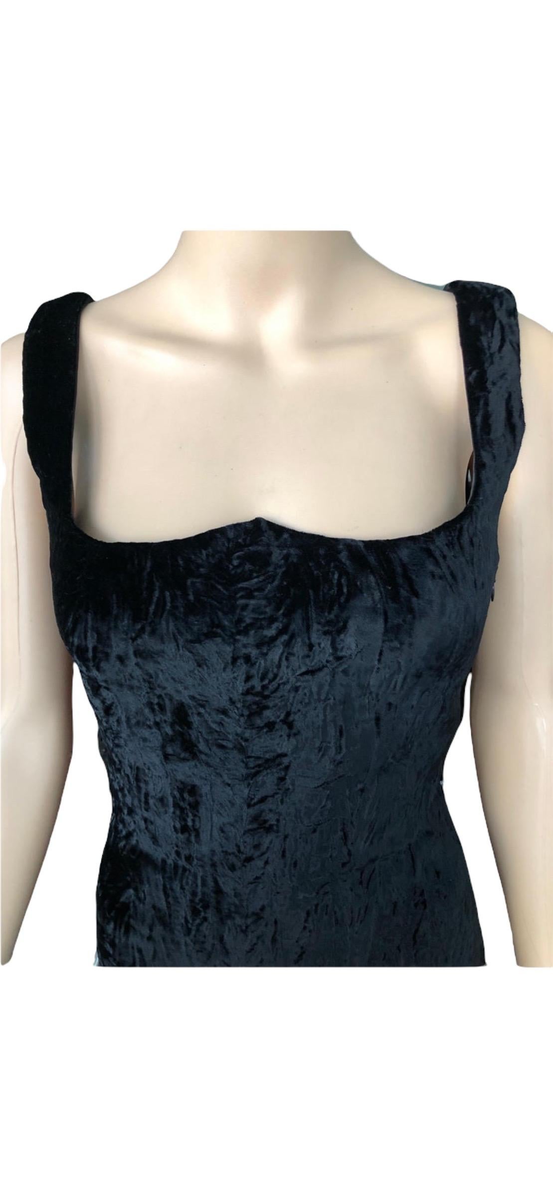 Gianni Versace F/W 1995 Runway Vintage Velvet Black Maxi Dress Gown For Sale 1