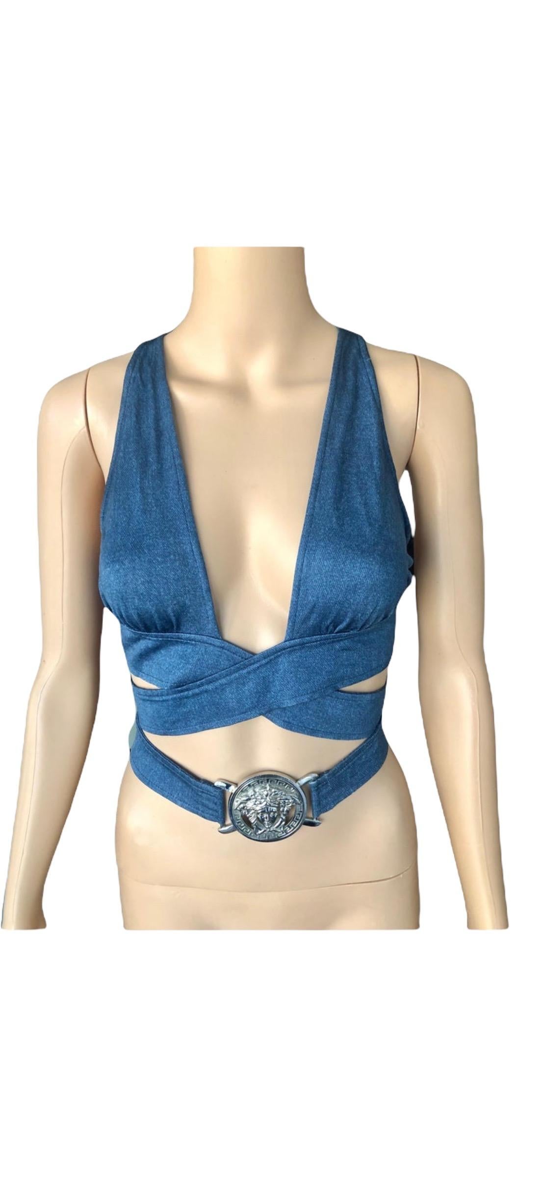 Versace S/S 2005 Plunging Wrap Crop Top 4