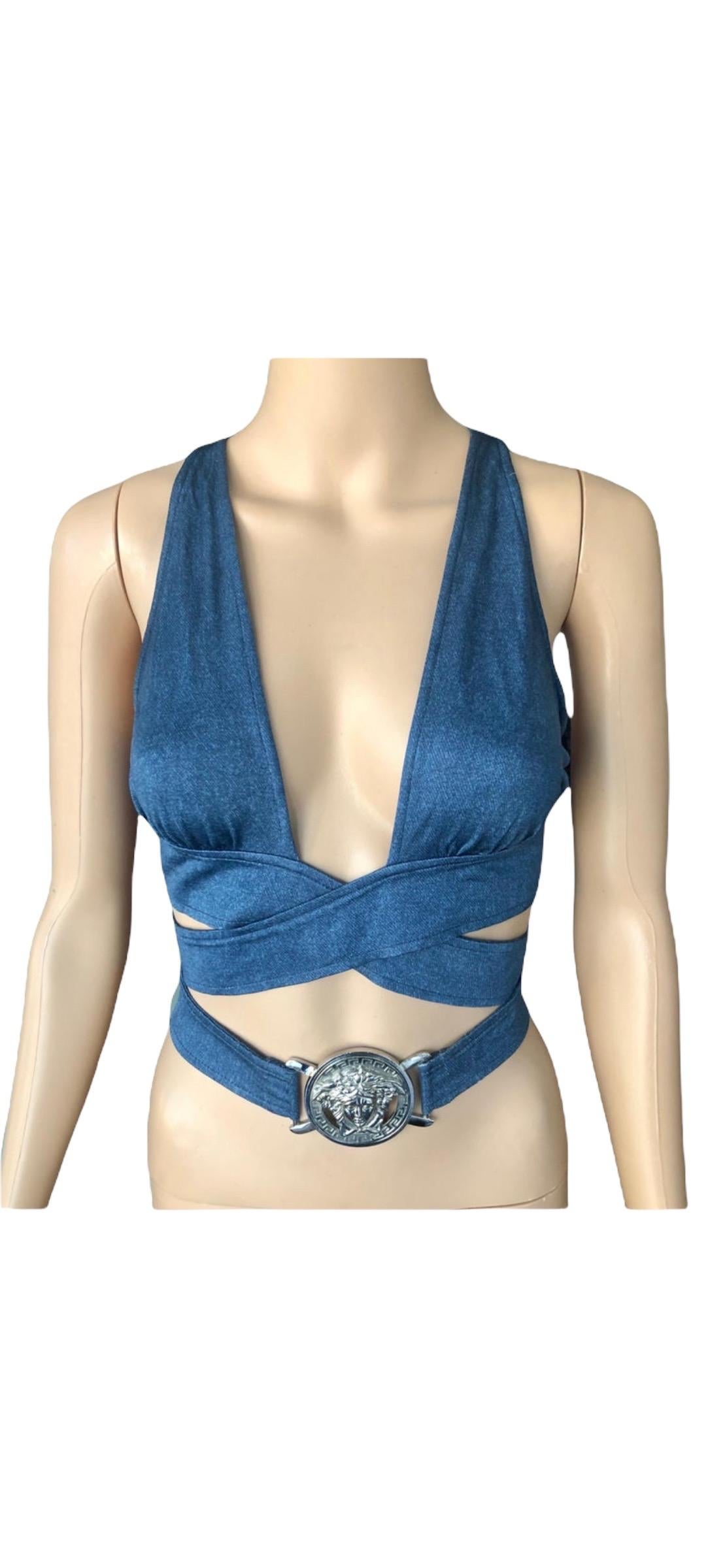 Versace S/S 2005 Plunging Wrap Crop Top 3