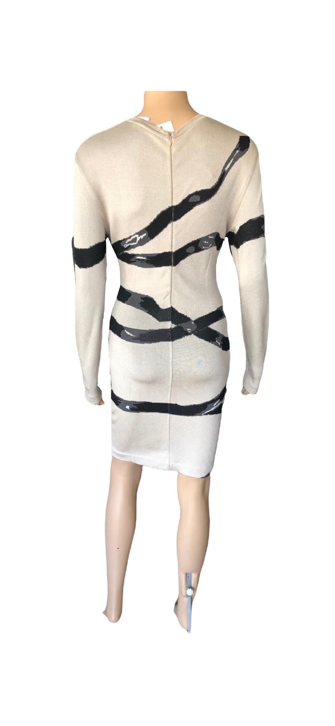 Azzedine Alaia F/W 1992 Runway Vintage Fitted Bow Ribbon Wrapped Dress 1