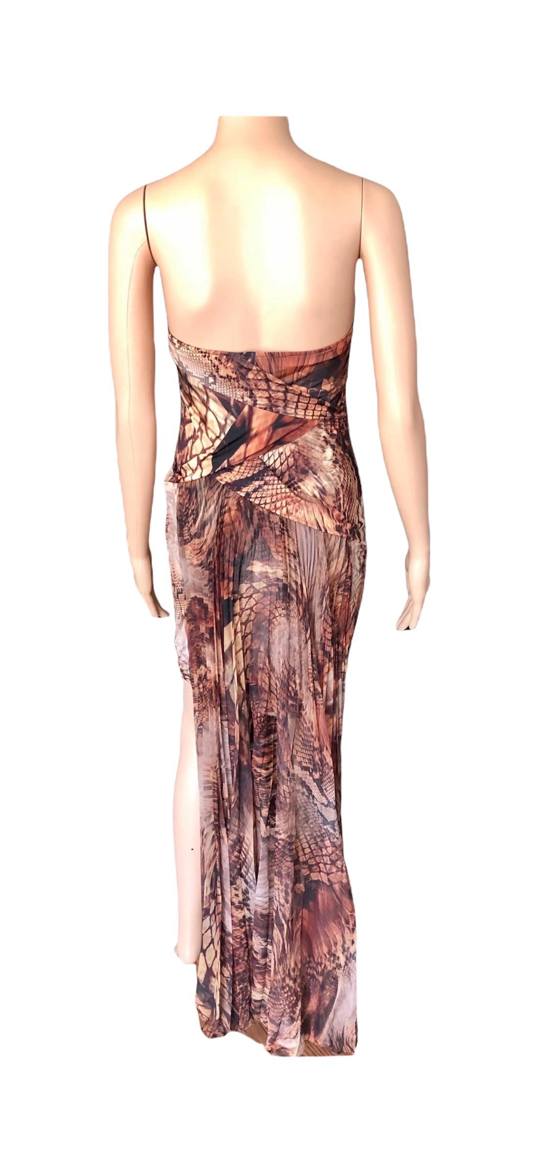 Roberto Cavalli Embellished Serpent Snake Bustier High Low Train Evening Dress 10