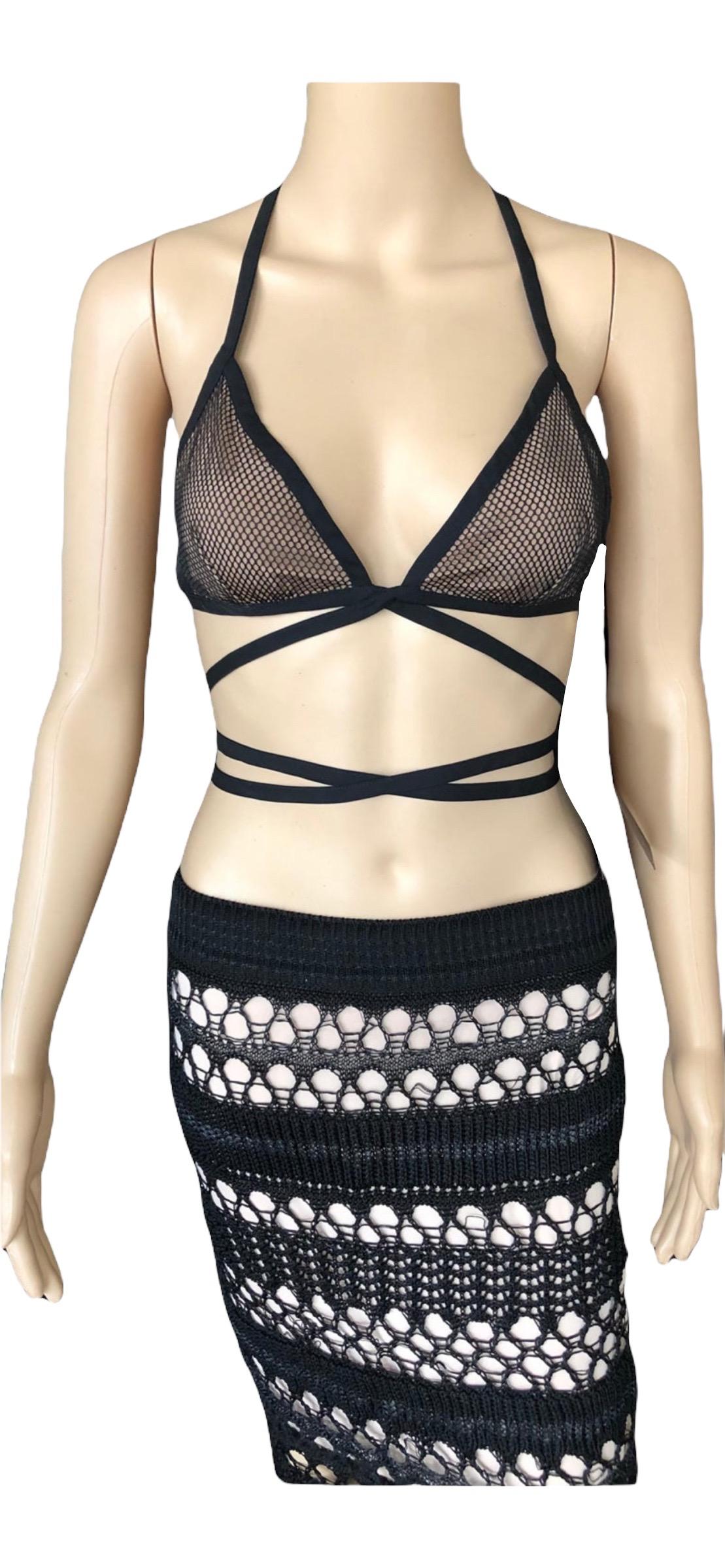 New Gucci Mesh Wrap Bra Crop Top en vente 5
