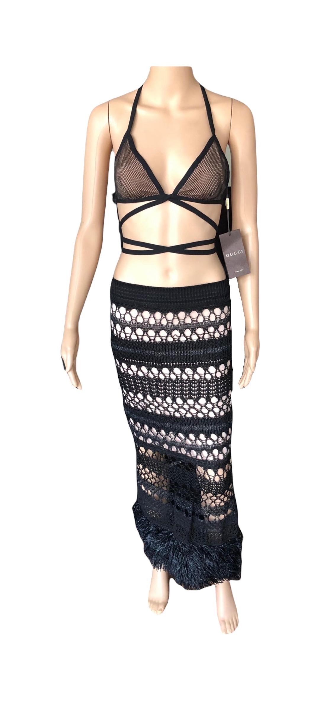 New Gucci Mesh Wrap Bra Crop Top en vente 10