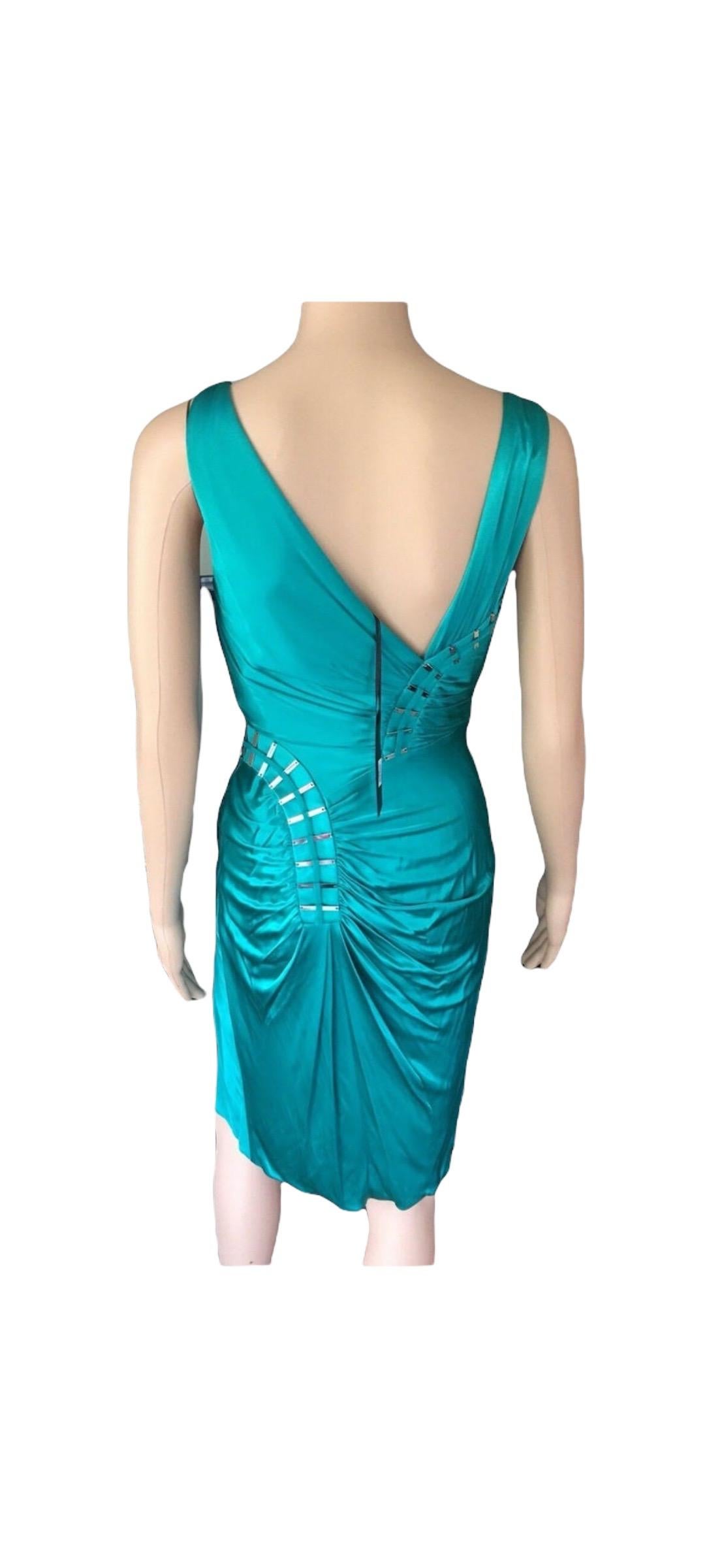 New Versace F/W 2009 Embellished Plunging Neckline Open Back Dress For Sale 4