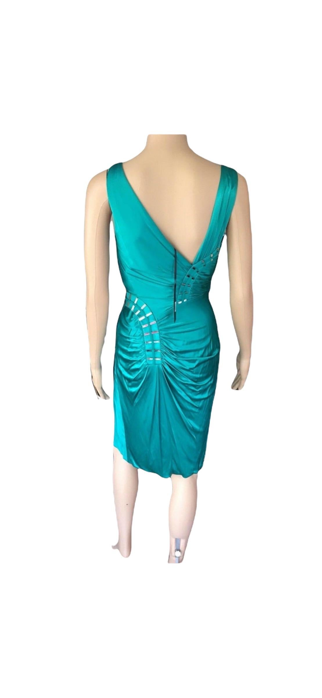 New Versace F/W 2009 Embellished Plunging Neckline Open Back Dress For Sale 3