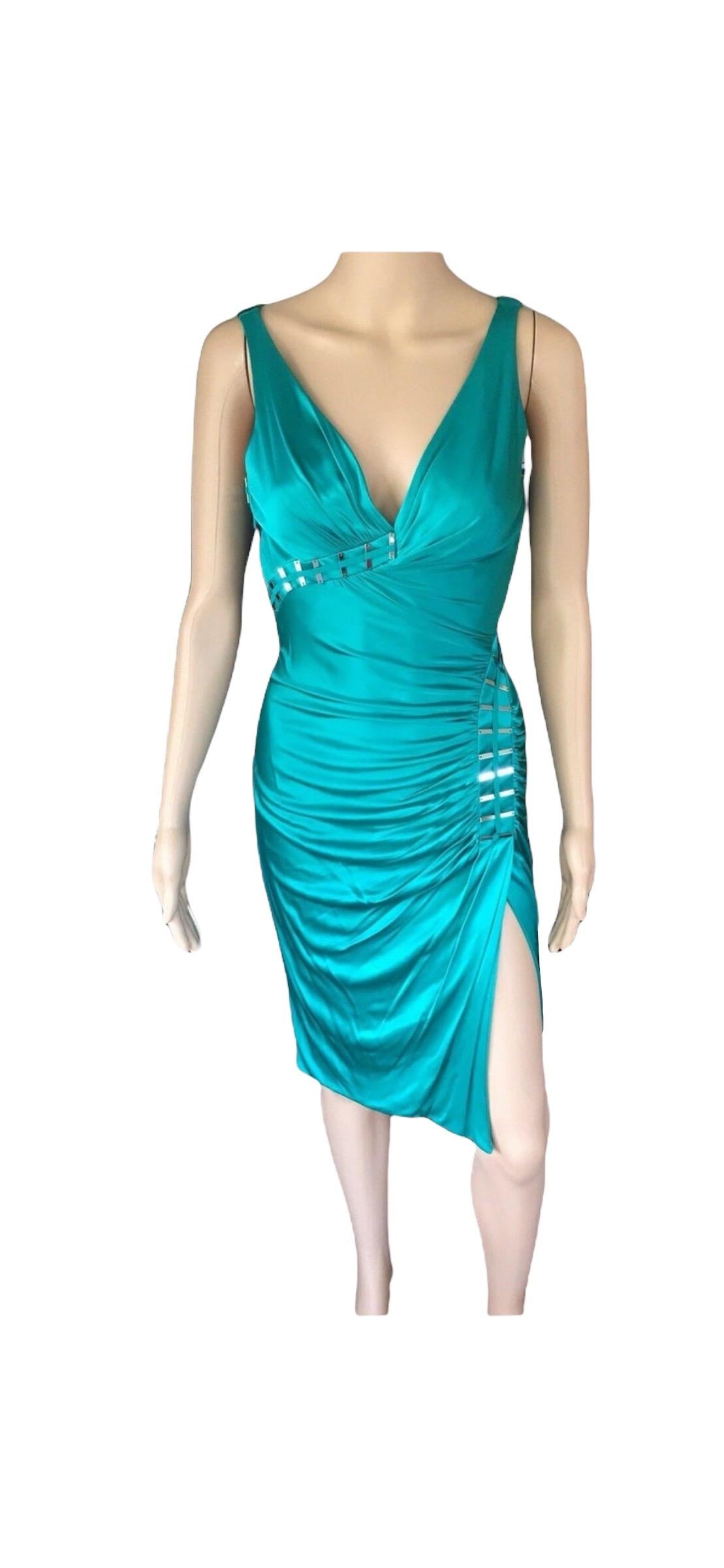 New Versace F/W 2009 Embellished Plunging Neckline Open Back Dress For Sale 5