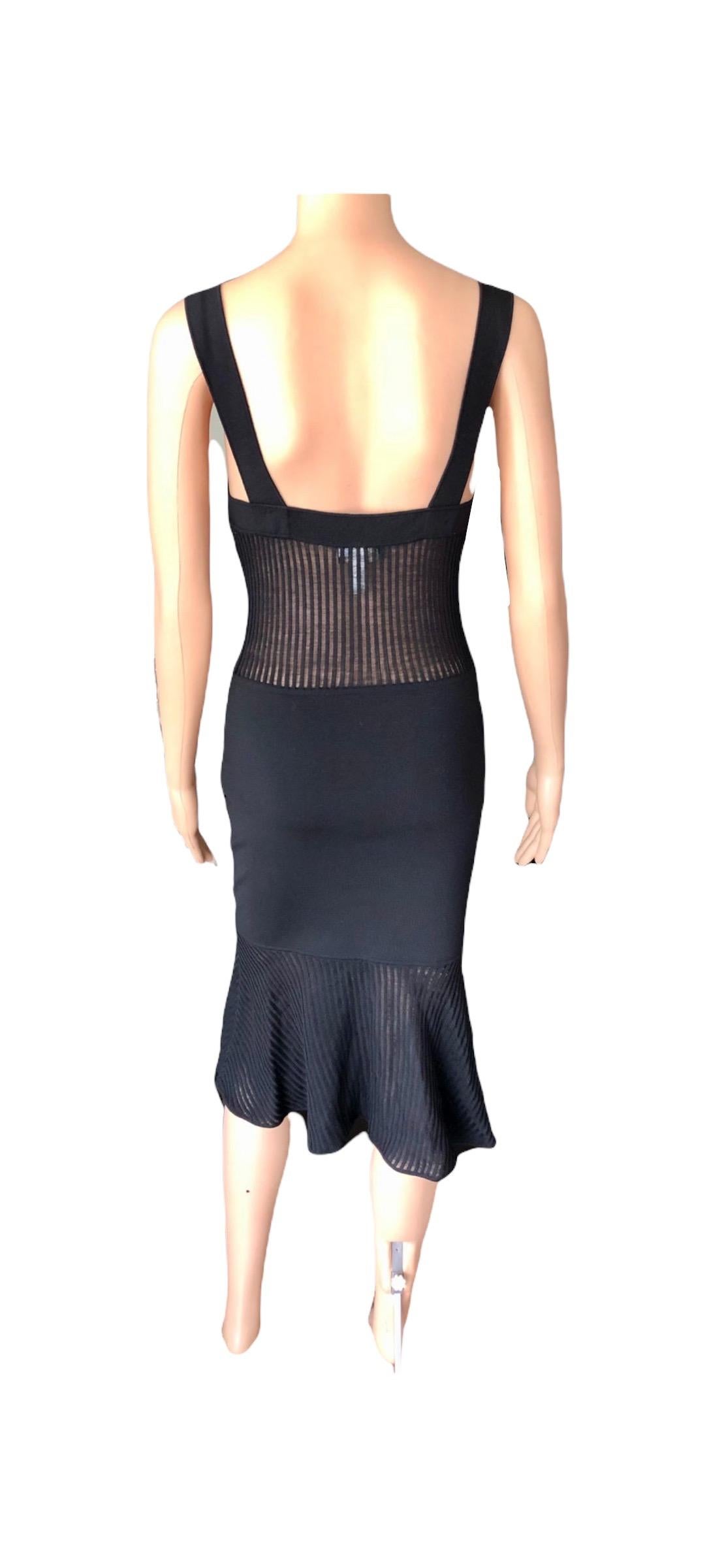 Gianni Versace 1990’s Vintage Sheer Knit Black Dress For Sale 8