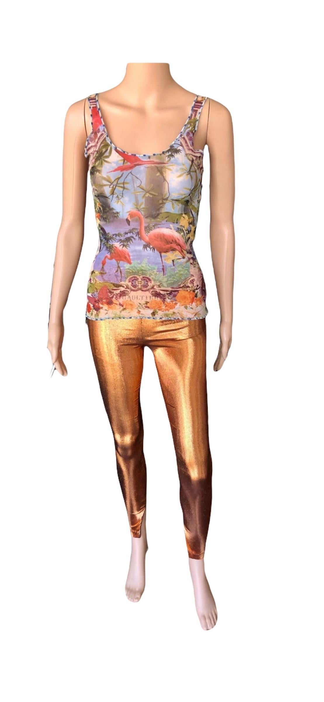 Jean Paul Gaultier Metallic Fitted Stretch Leggings Pants For Sale 6