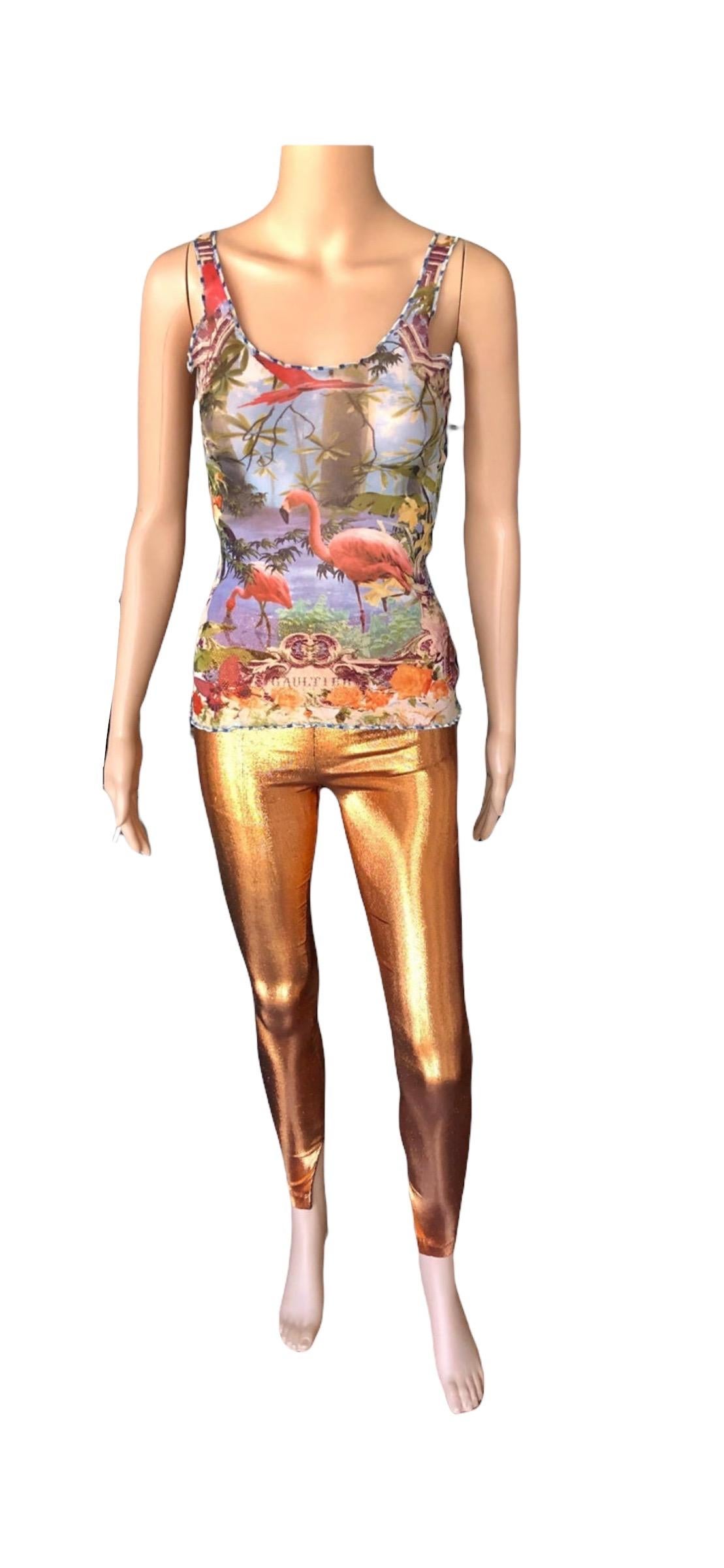 Jean Paul Gaultier Metallic Fitted Stretch Leggings Pants For Sale 7