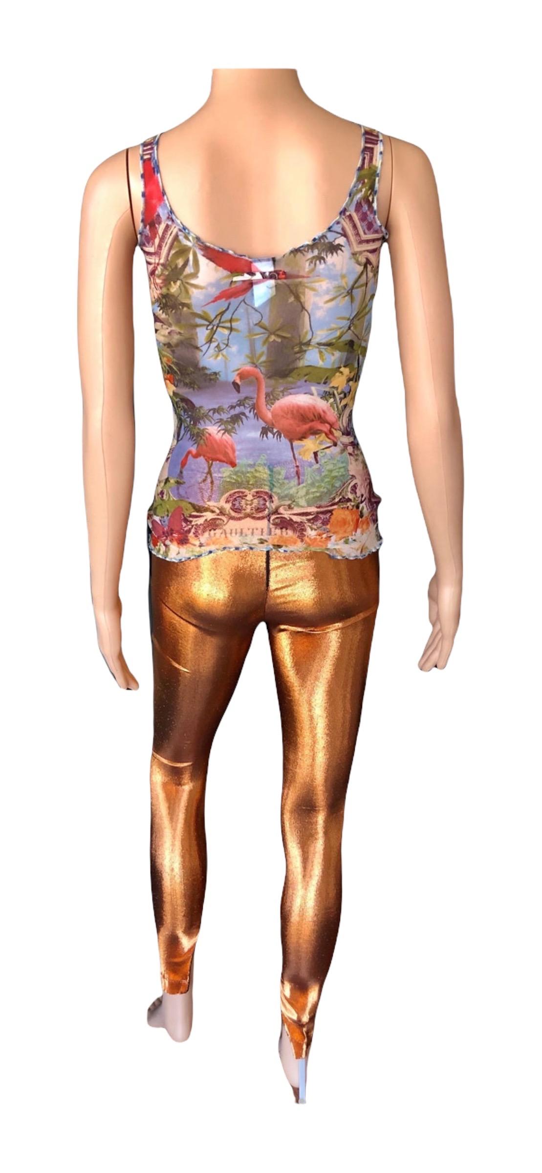 Jean Paul Gaultier Metallic Fitted Stretch Leggings Pants For Sale 8