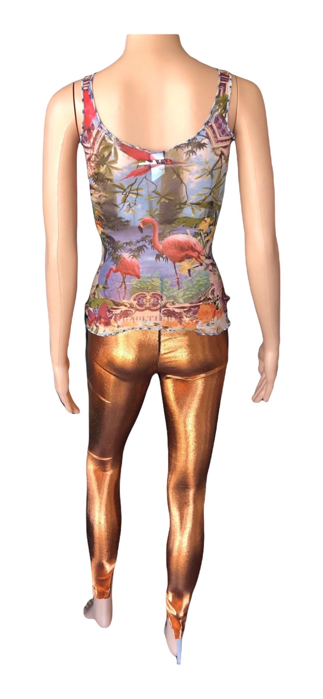 Jean Paul Gaultier Metallic Fitted Stretch Leggings Pants For Sale 9