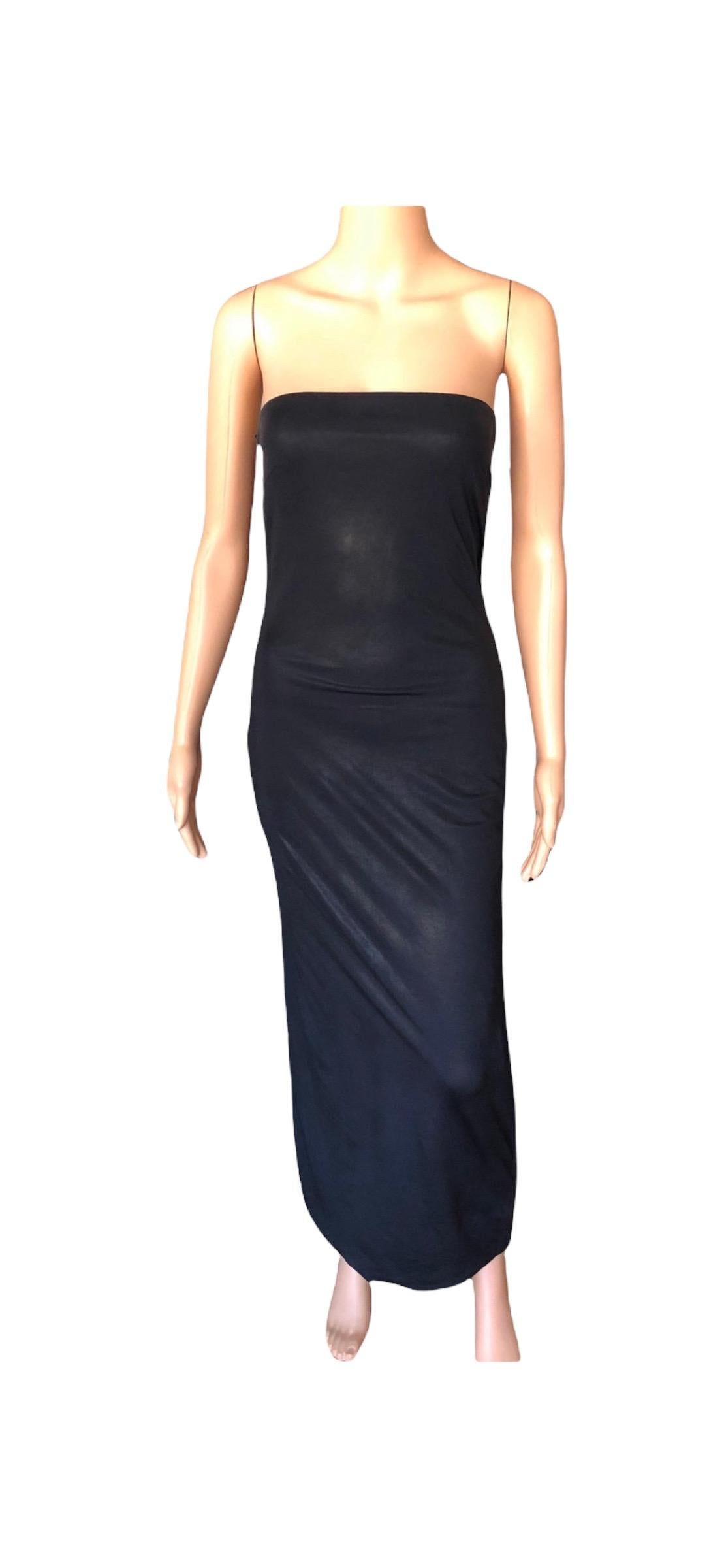 Gianni Versace S/S 1998 Runway Vintage Wet Liquid Look Cutout Evening Dress Gown 4