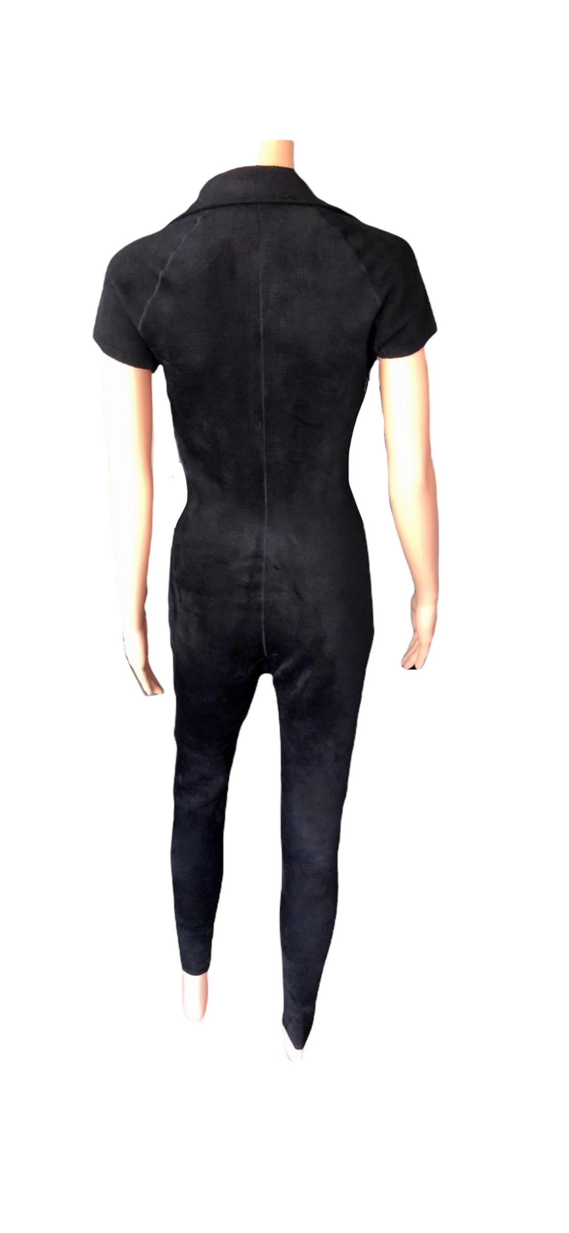 Azzedine Alaia Chenille Bodycon Playsuit Catsuit Jumpsuit  For Sale 4