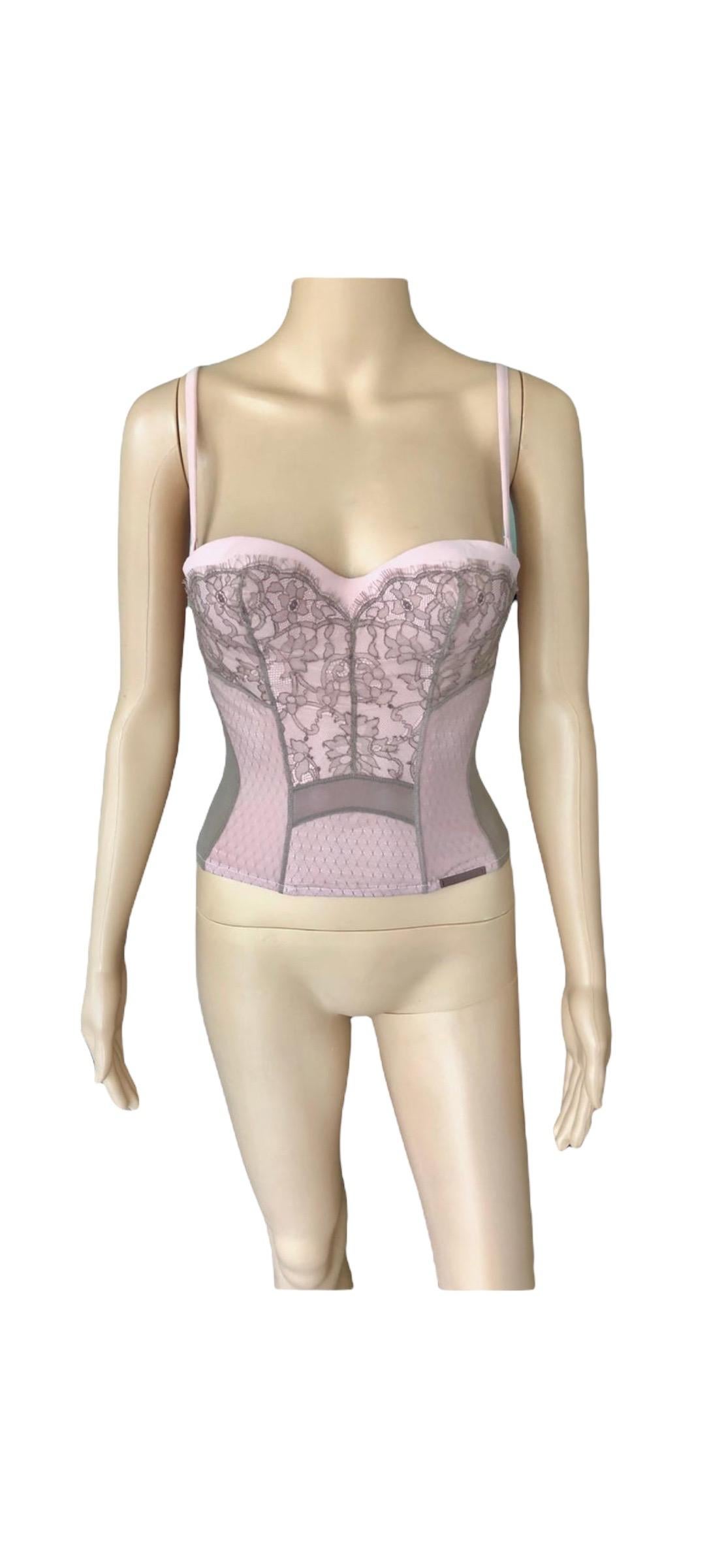 Christian Dior By John Galliano S/S 2006 Unworn Bustier Lace Corset Crop Top For Sale 3