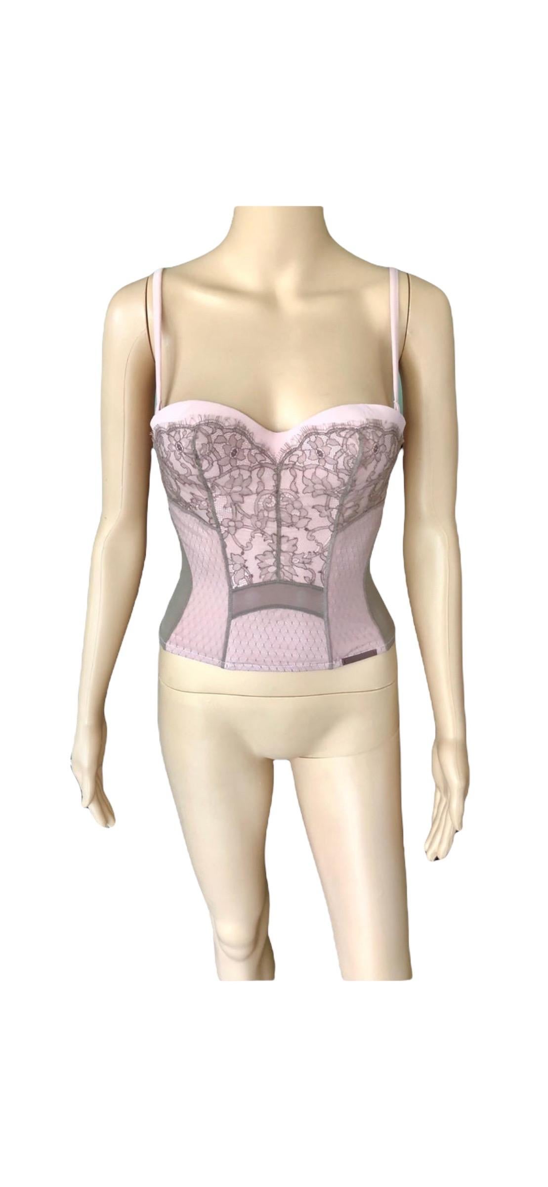 Christian Dior By John Galliano S/S 2006 Unworn Bustier Lace Corset Crop Top For Sale 4