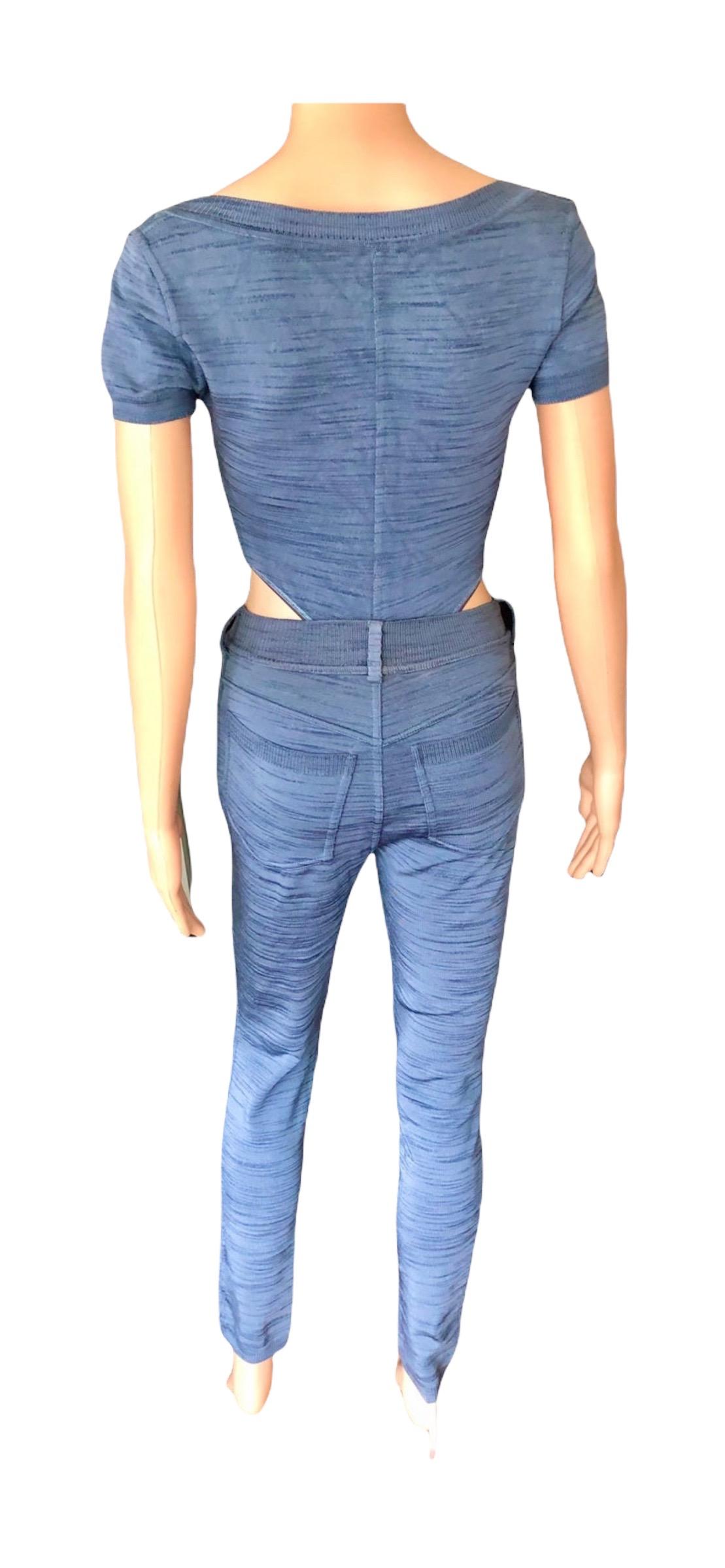Azzedine Alaia 1990's Vintage Legging Pants & Bodysuit Top 2 Piece Set Ensemble in vendita 4