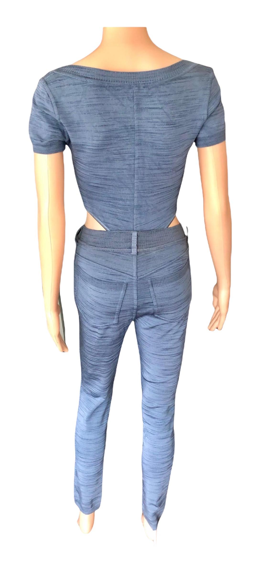 Azzedine Alaia 1990's Vintage Legging Pants & Bodysuit Top 2 Piece Set Ensemble in vendita 9