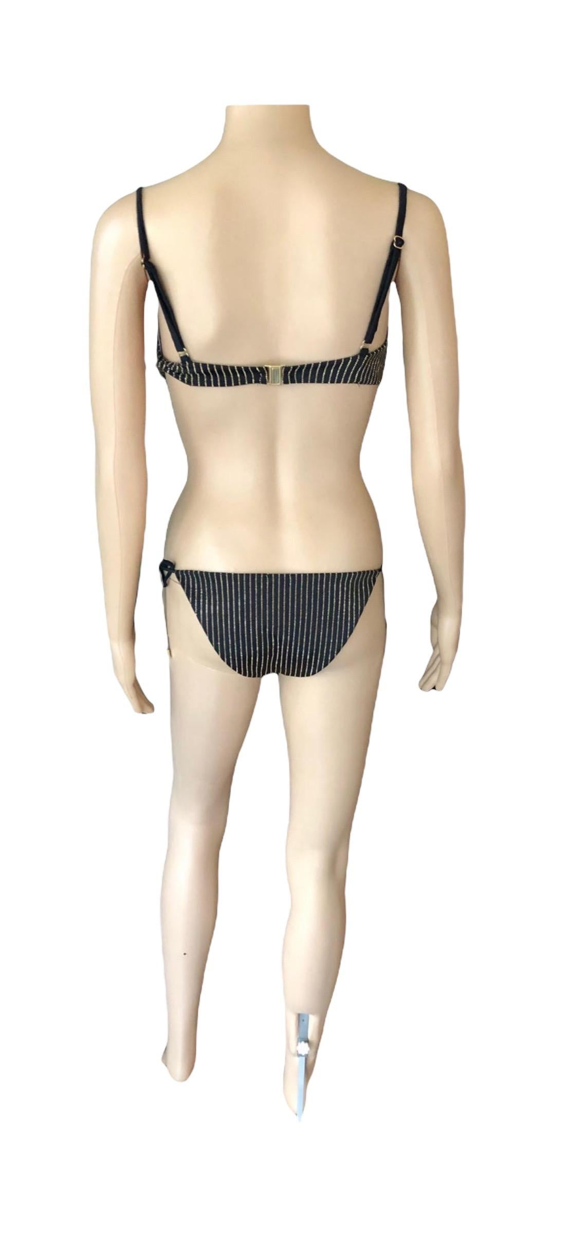 Versace Crystal Embellished Two-Piece Bikini Set Swimsuit Swimwear 3
