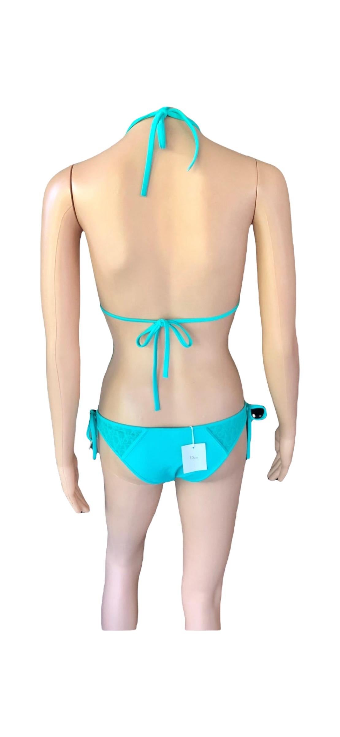 Christian Dior Vintage Unworn Logo Monogram Sheer Bikini Swimwear 2 Piece Set 8
