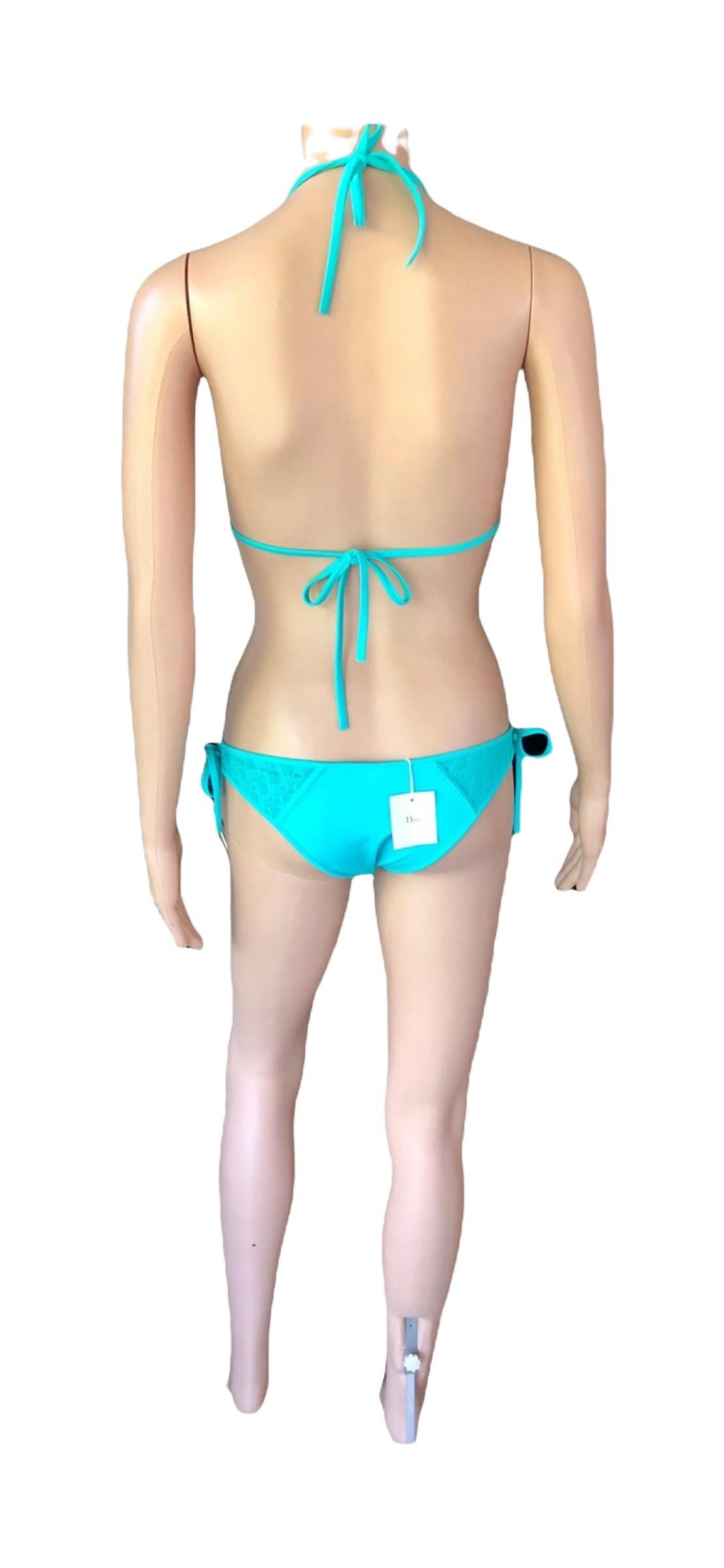 Christian Dior Vintage Unworn Logo Monogram Sheer Bikini Swimwear 2 Piece Set 9