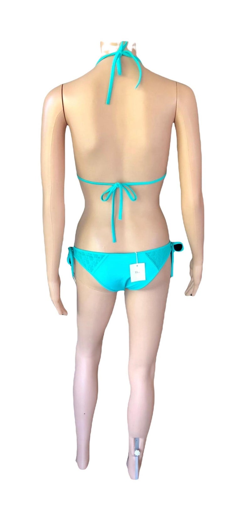 Christian Dior Vintage Unworn Logo Monogram Sheer Bikini Swimwear