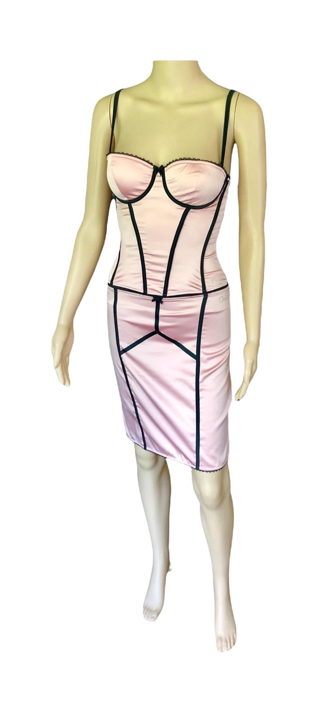 Christian Dior By John Galliano S/S 2002 Unworn Bustier Top & Skirt 2 Piece Set 5
