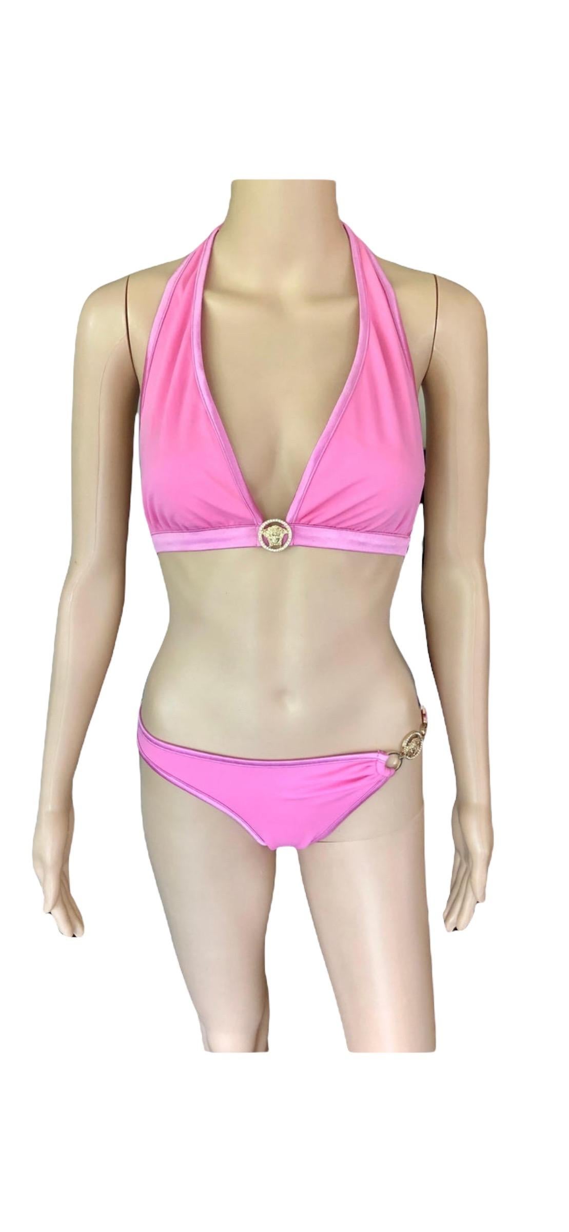 Versace S/S 2005 Crystal Embellished Two-Piece Bikini Set Swimsuit Swimwear NWT For Sale 6
