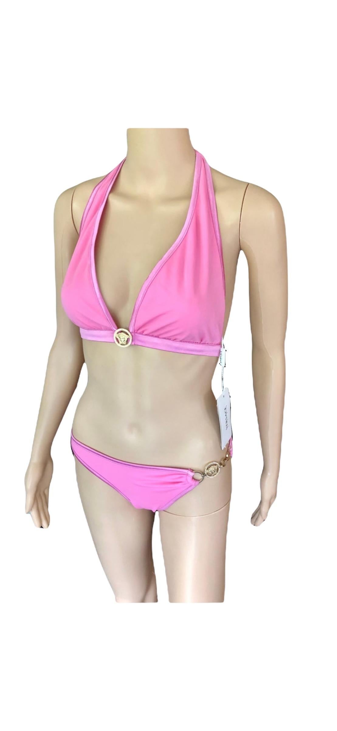Versace S/S 2005 Crystal Embellished Two-Piece Bikini Set Swimsuit Swimwear NWT For Sale 8