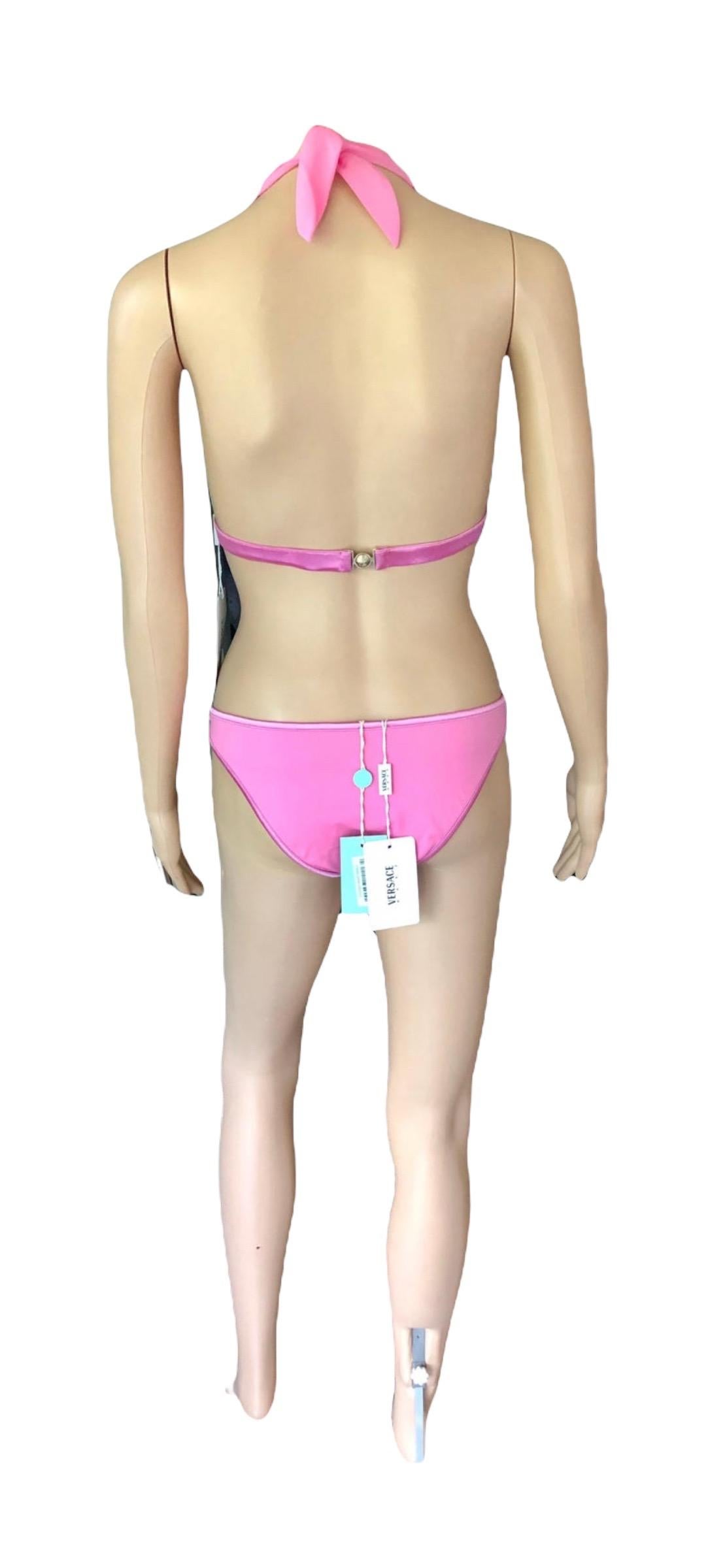 Versace S/S 2005 Crystal Embellished Two-Piece Bikini Set Swimsuit Swimwear NWT For Sale 10