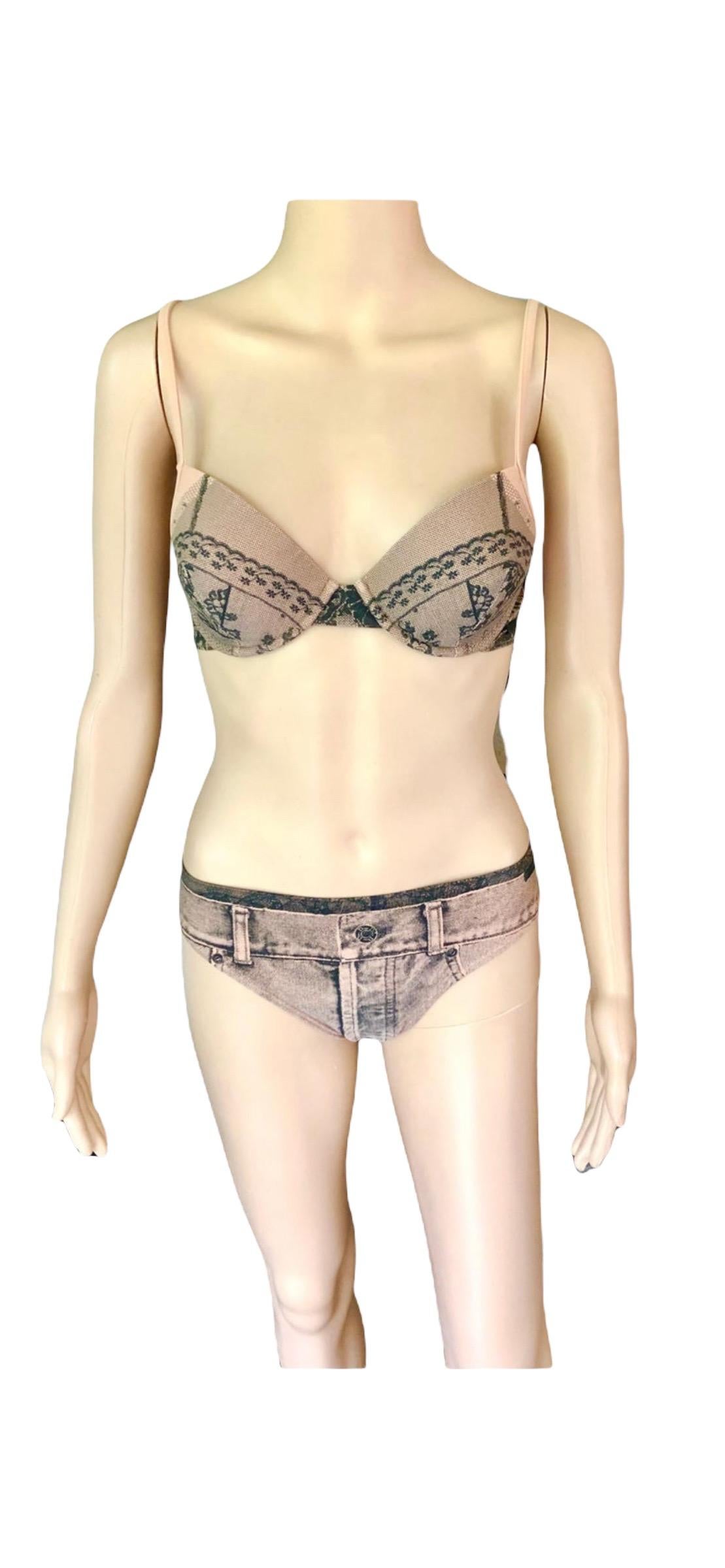 Christian Dior By John Galliano S/S 2006 - Bikini de bain 2 pièces non portés avec logo en vente 6