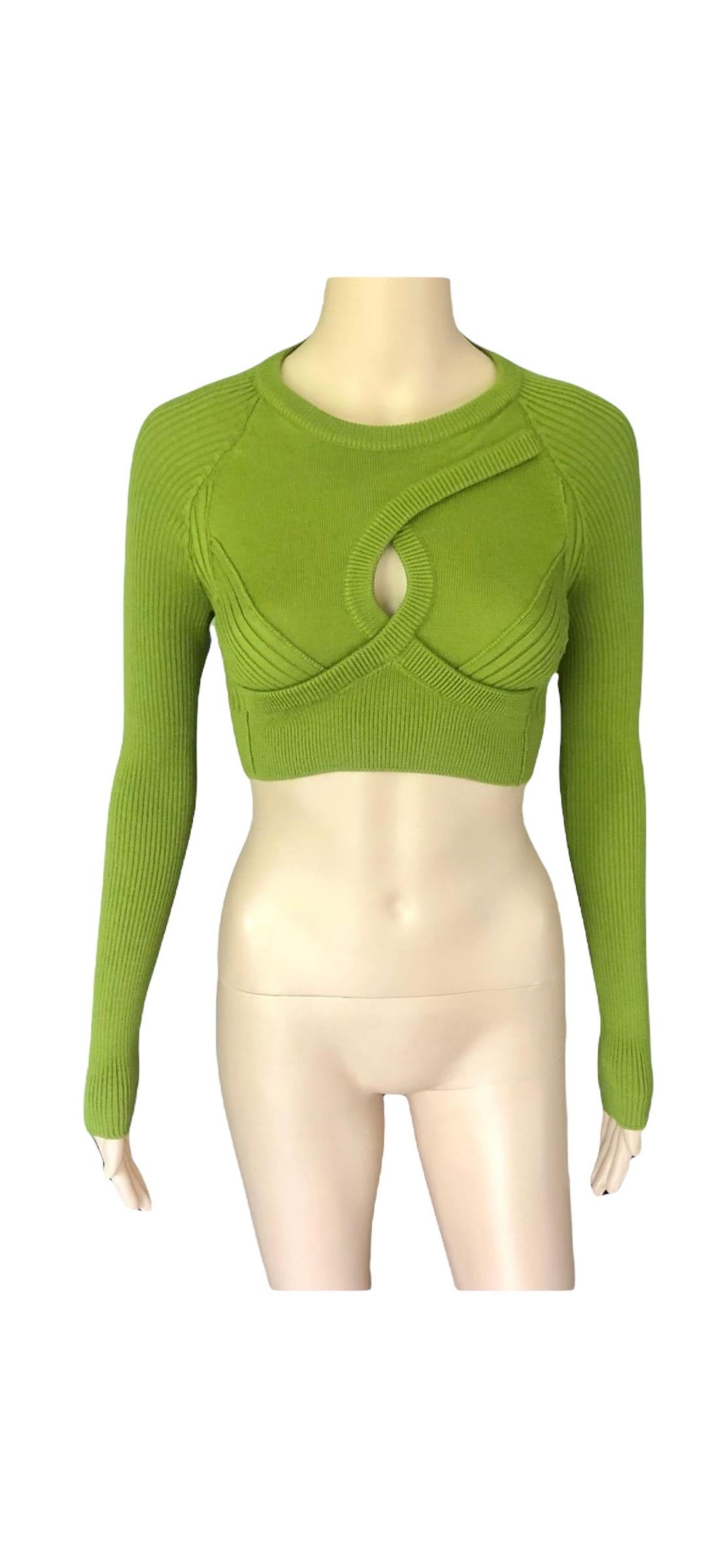 Jean Paul Gaultier Cutout Crop Sweater Top en vente 4