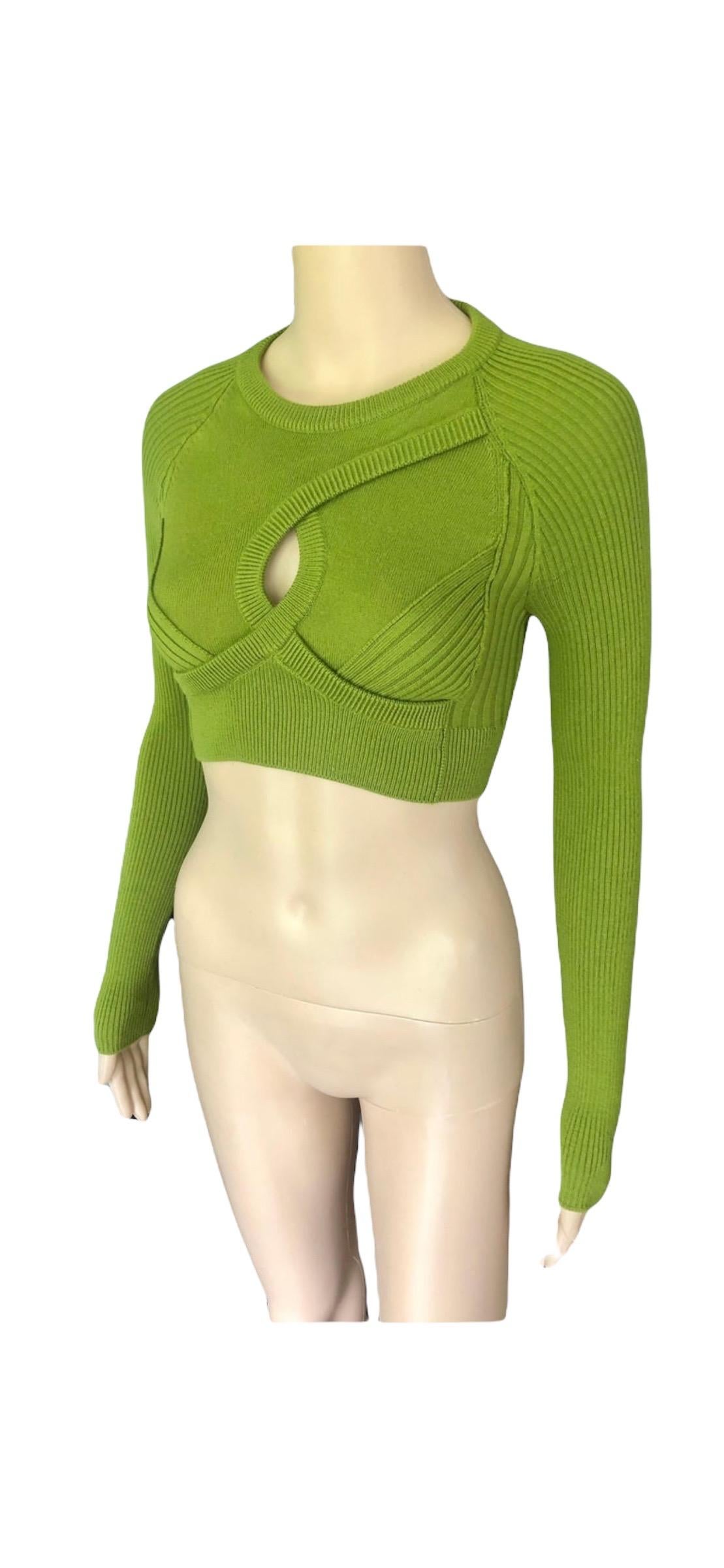 Jean Paul Gaultier Cutout Crop Sweater Top en vente 3