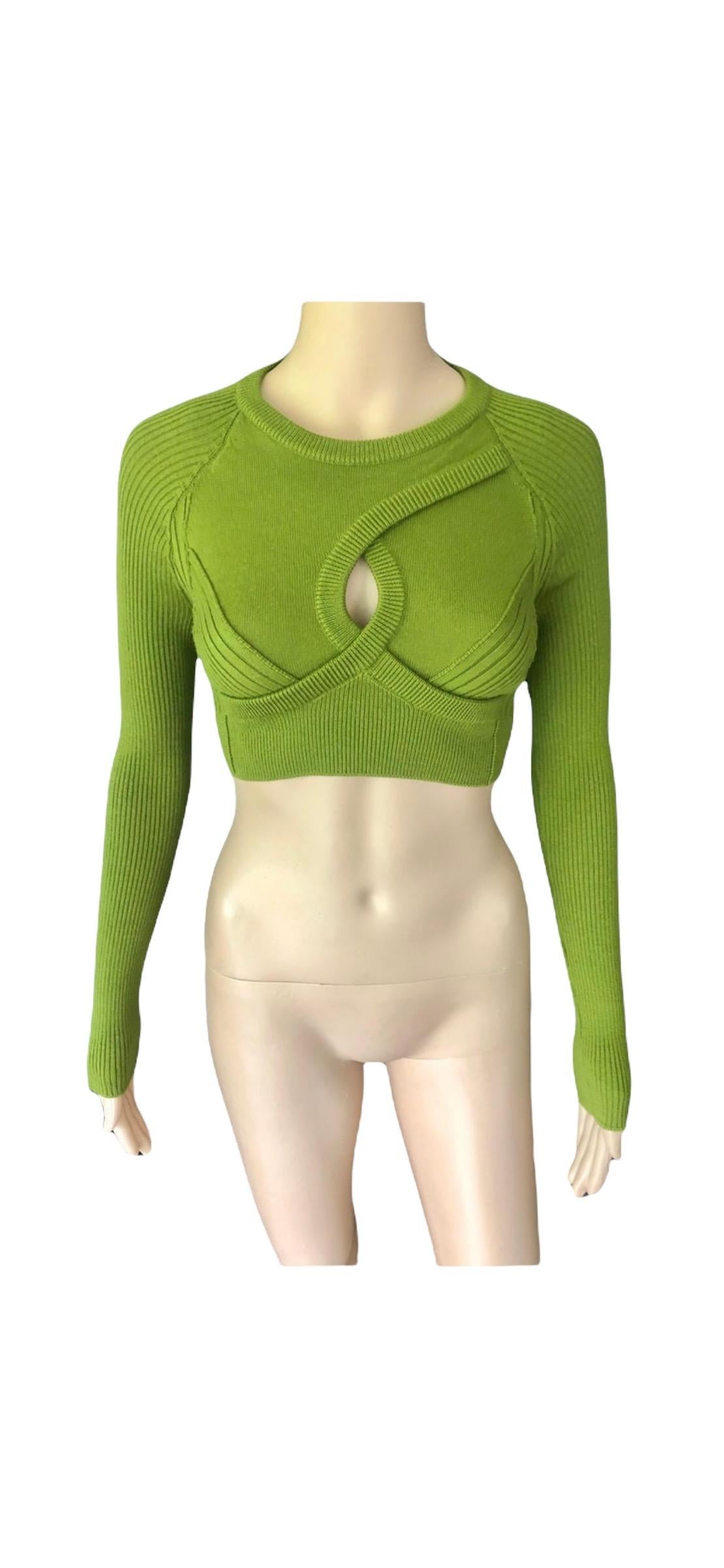 Jean Paul Gaultier Cutout Crop Sweater Top For Sale 2