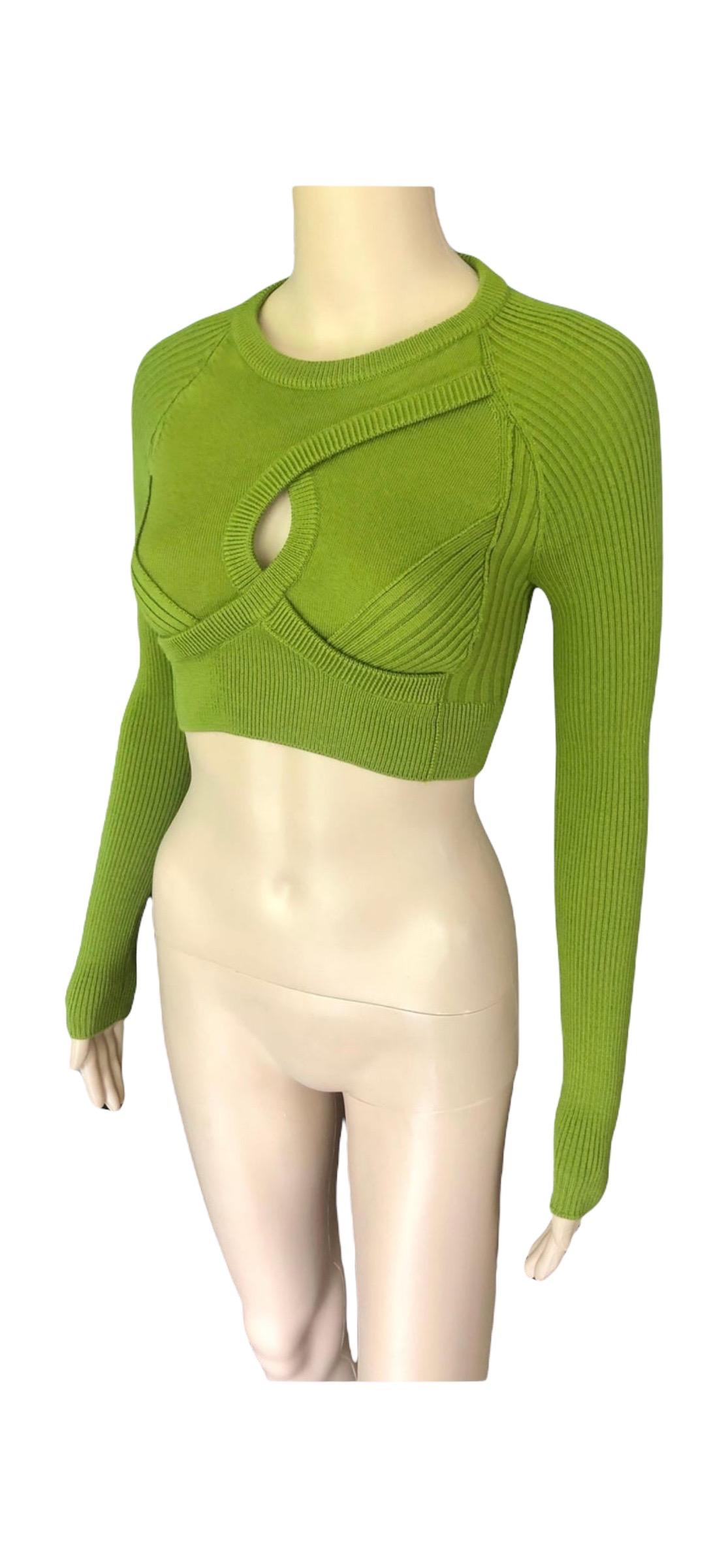 Jean Paul Gaultier Cutout Crop Sweater Top For Sale 3