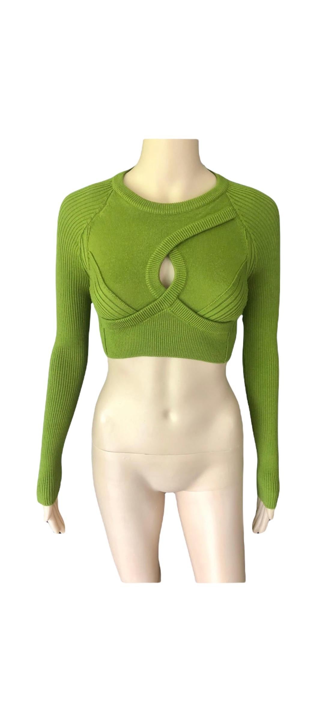 Jean Paul Gaultier Cutout Crop Sweater Top For Sale 4