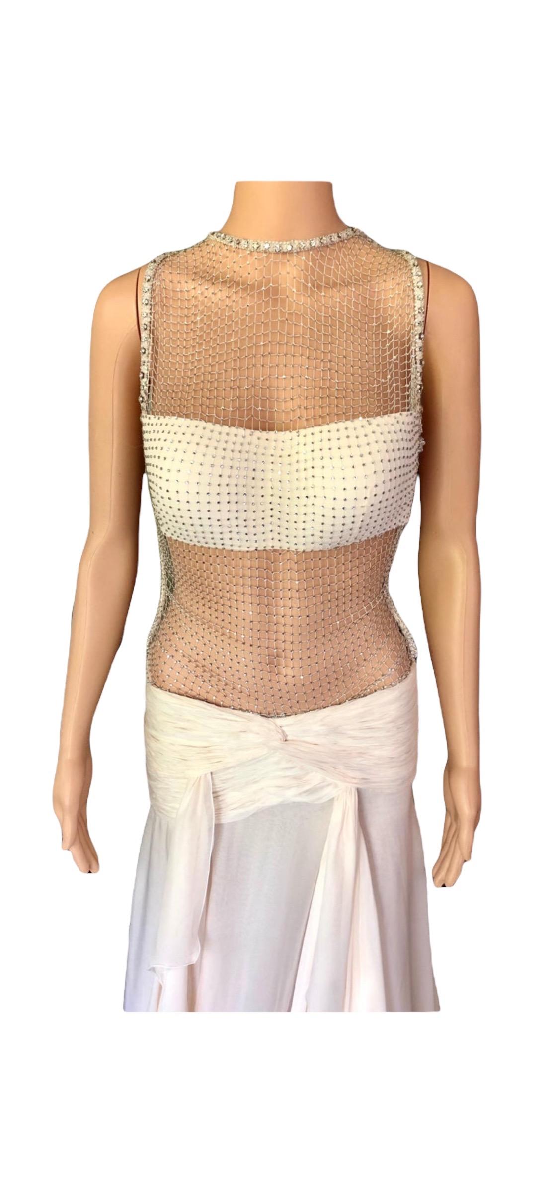Atelier Versace Alta Costura S/S2004 Vestido de noche adornado con cristales de Swarovski 6
