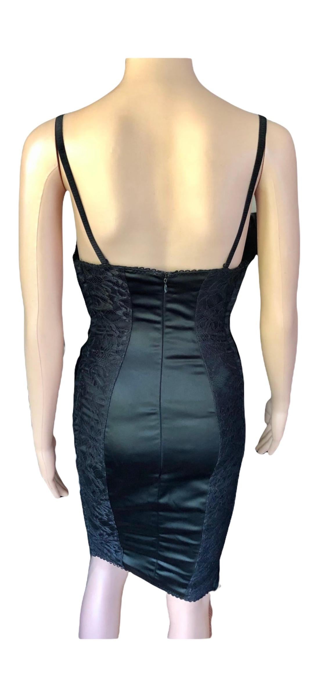 D&G by Dolce & Gabbana Lace Up Bodycon Black Dress For Sale 6